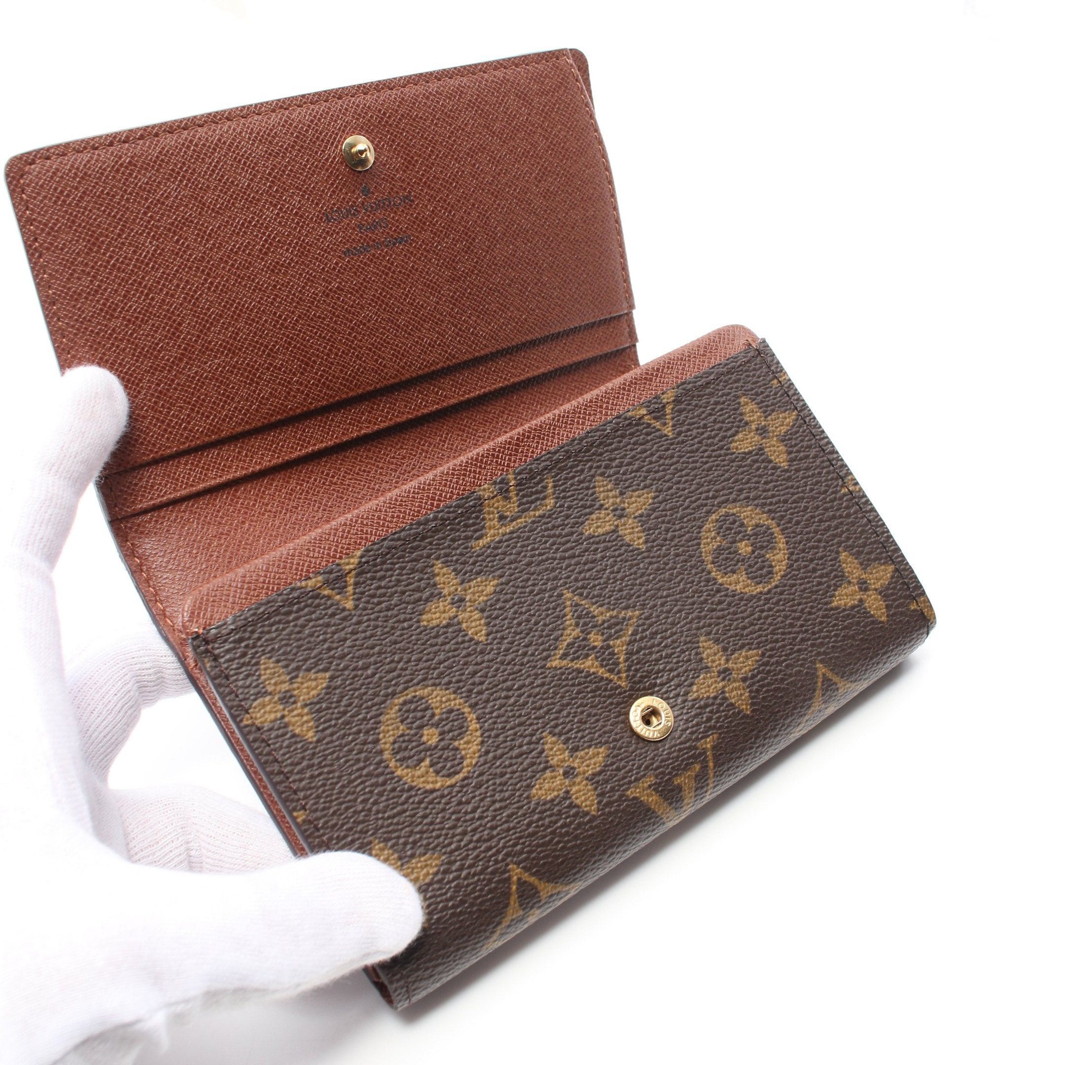 Louis Vuitton Louis Vuitton Porte-Monnaie Bie Tresor Monogram Bi-Fold Wallet Leather Brown Size ONE SIZE - 8 Thumbnail