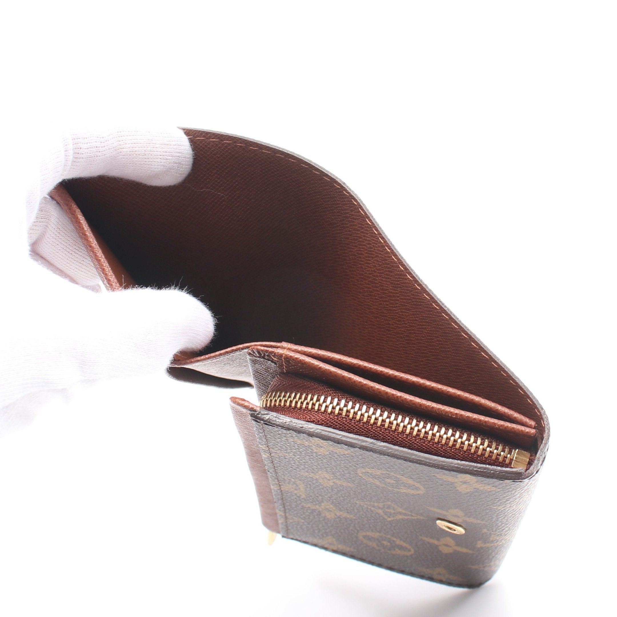 Louis Vuitton Louis Vuitton Porte-Monnaie Bie Tresor Monogram Bi-Fold Wallet Leather Brown Size ONE SIZE - 9 Thumbnail