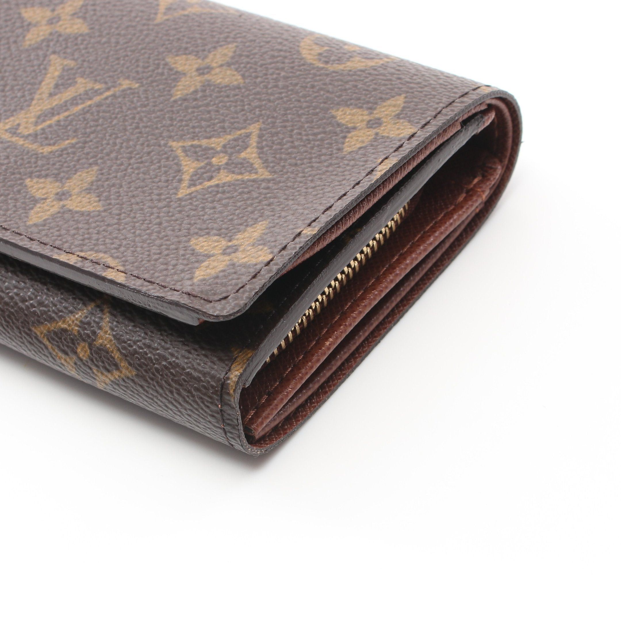 Louis Vuitton Louis Vuitton Porte-Monnaie Bie Tresor Monogram Bi-Fold Wallet Leather Brown Size ONE SIZE - 10 Thumbnail
