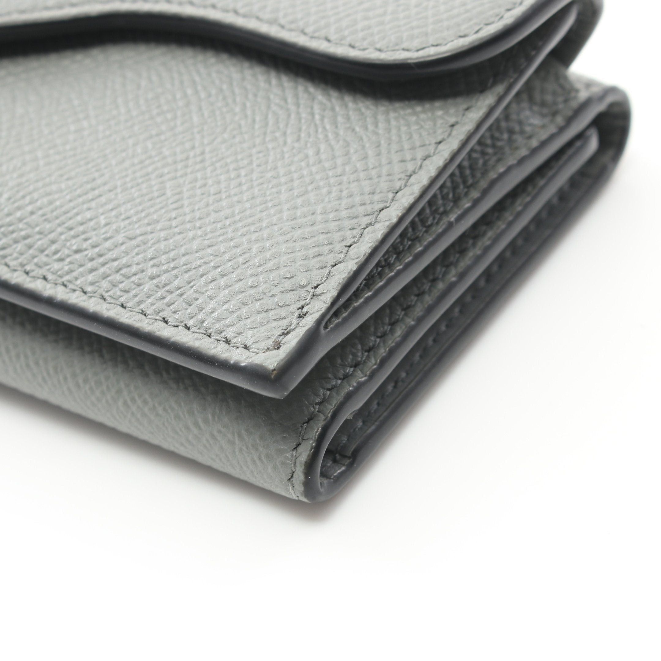 Dior Dior Saddle Trifold Wallet Compact Leather Gray Size ONE SIZE - 8 Thumbnail