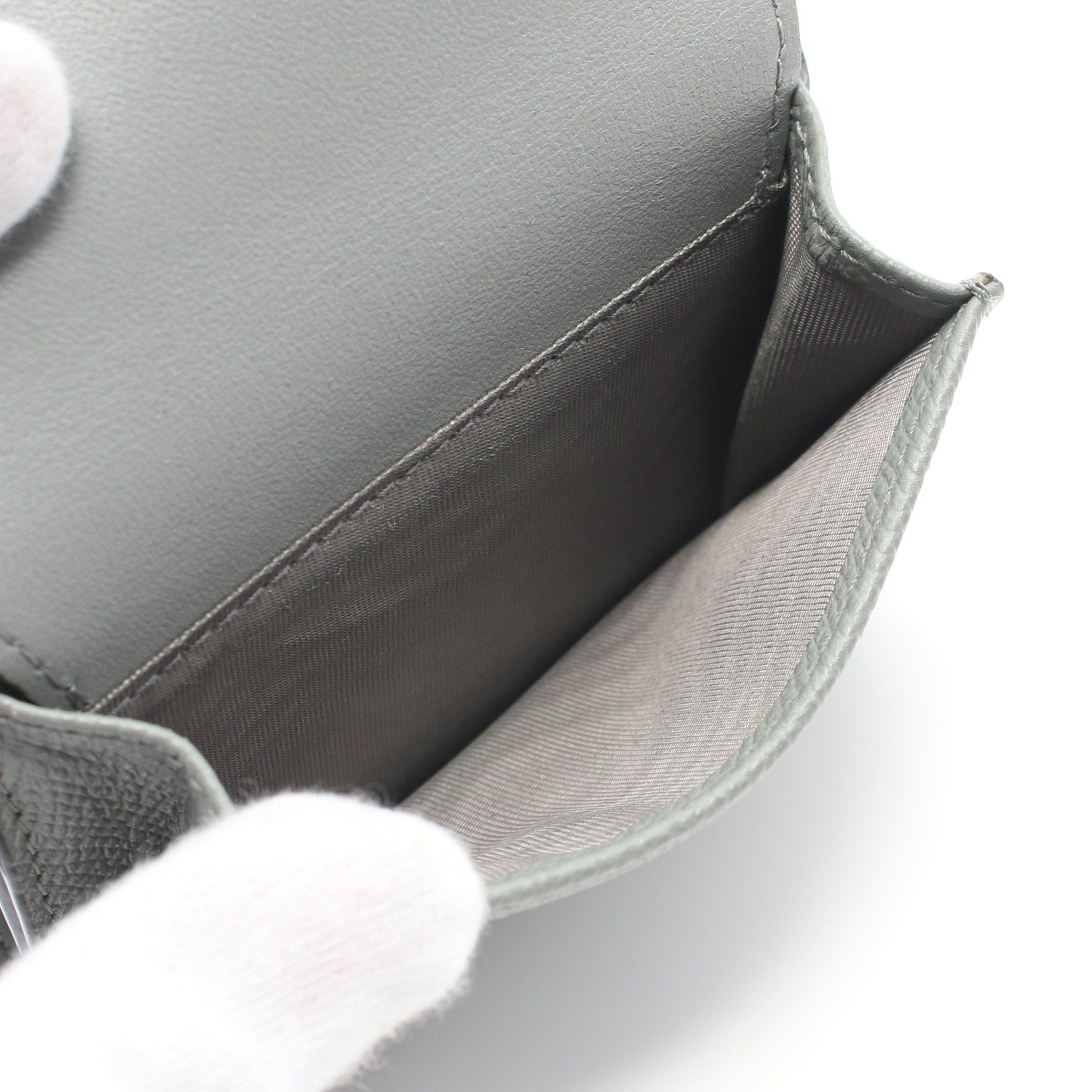 Dior Dior Saddle Trifold Wallet Compact Leather Gray Size ONE SIZE - 4 Thumbnail