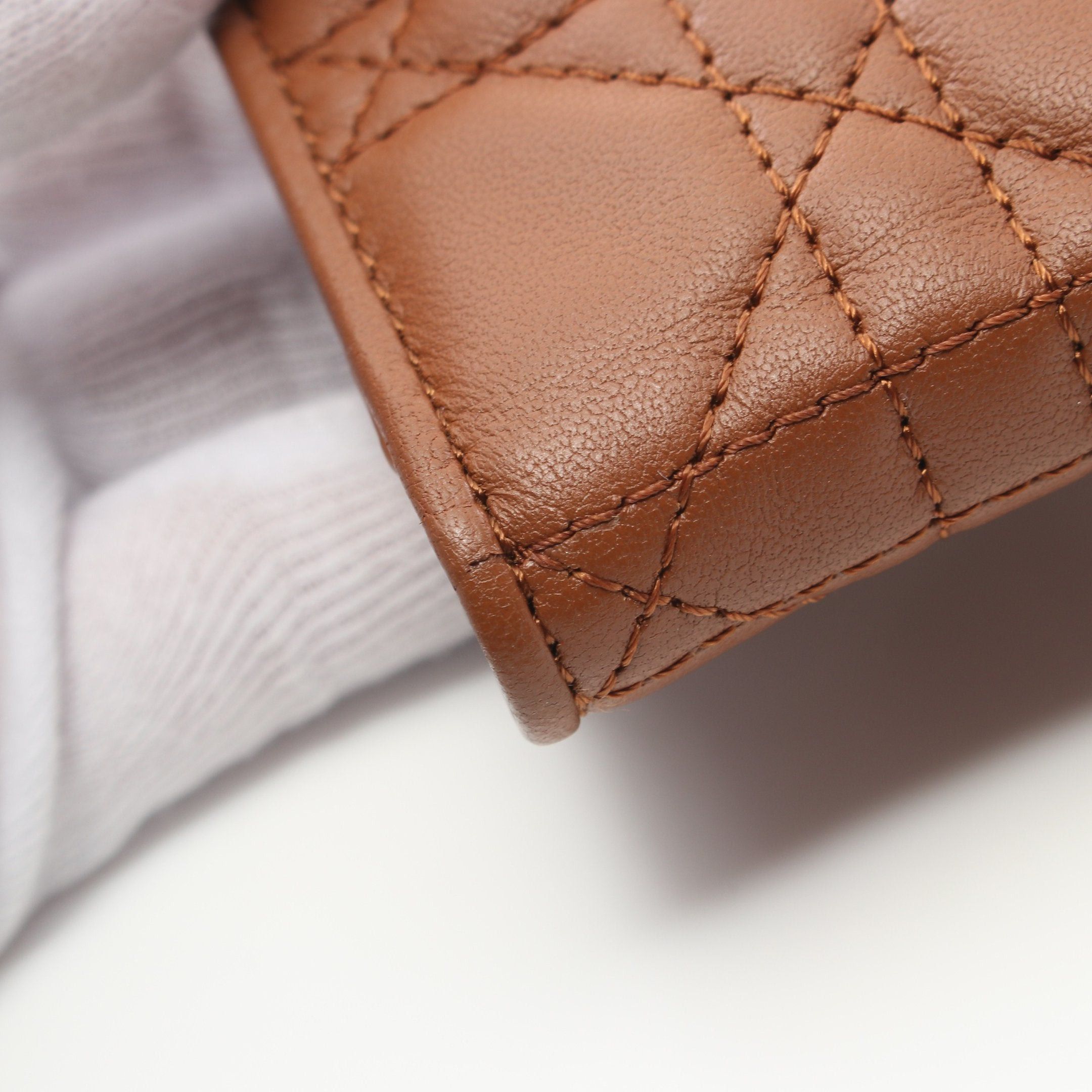 Dior Dior Lady Dior Lotus Wallet Trifold Compact Leather Brown Size ONE SIZE - 7 Thumbnail
