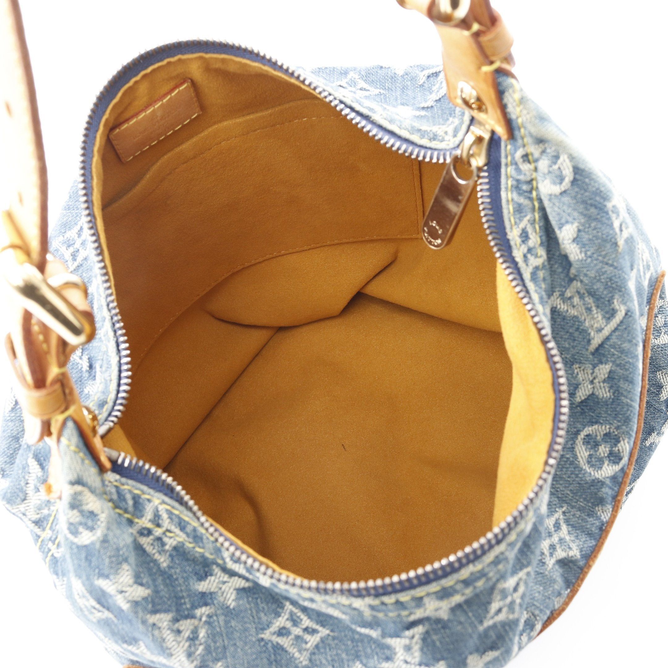 Louis Vuitton Louis Vuitton Buggy Gm Monogram Denim Shoulder Bag Leather Blue Size ONE SIZE - 3 Thumbnail