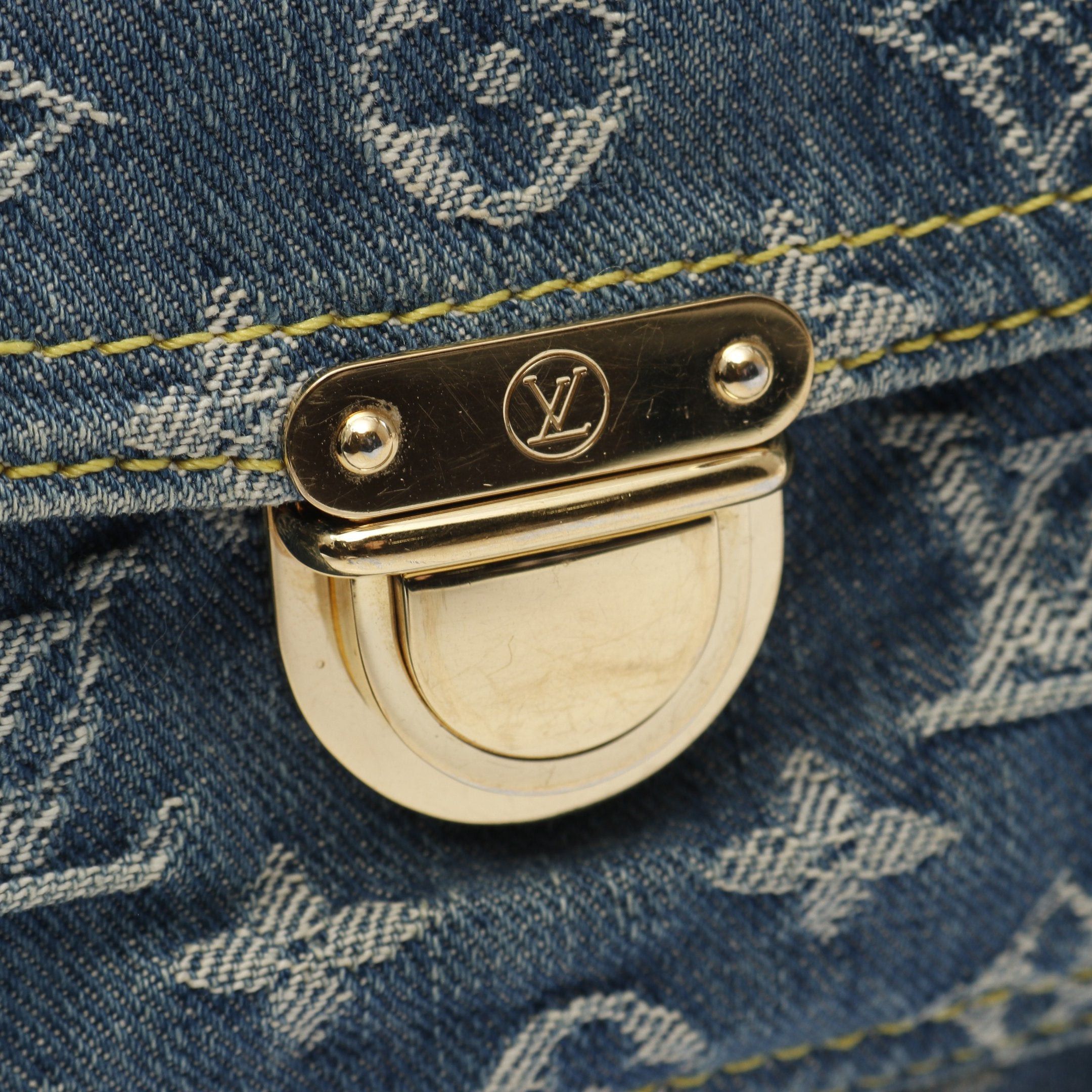Louis Vuitton Louis Vuitton Buggy Gm Monogram Denim Shoulder Bag Leather Blue Size ONE SIZE - 11 Thumbnail