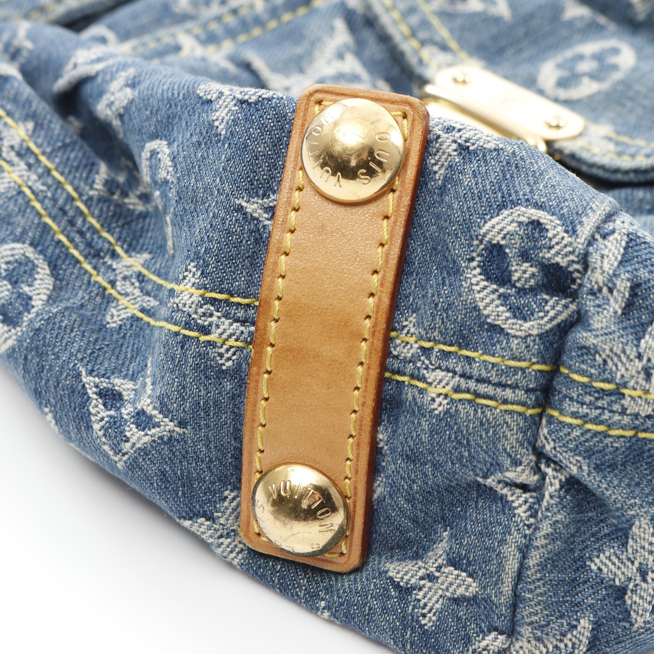 Louis Vuitton Louis Vuitton Buggy Gm Monogram Denim Shoulder Bag Leather Blue Size ONE SIZE - 14 Thumbnail