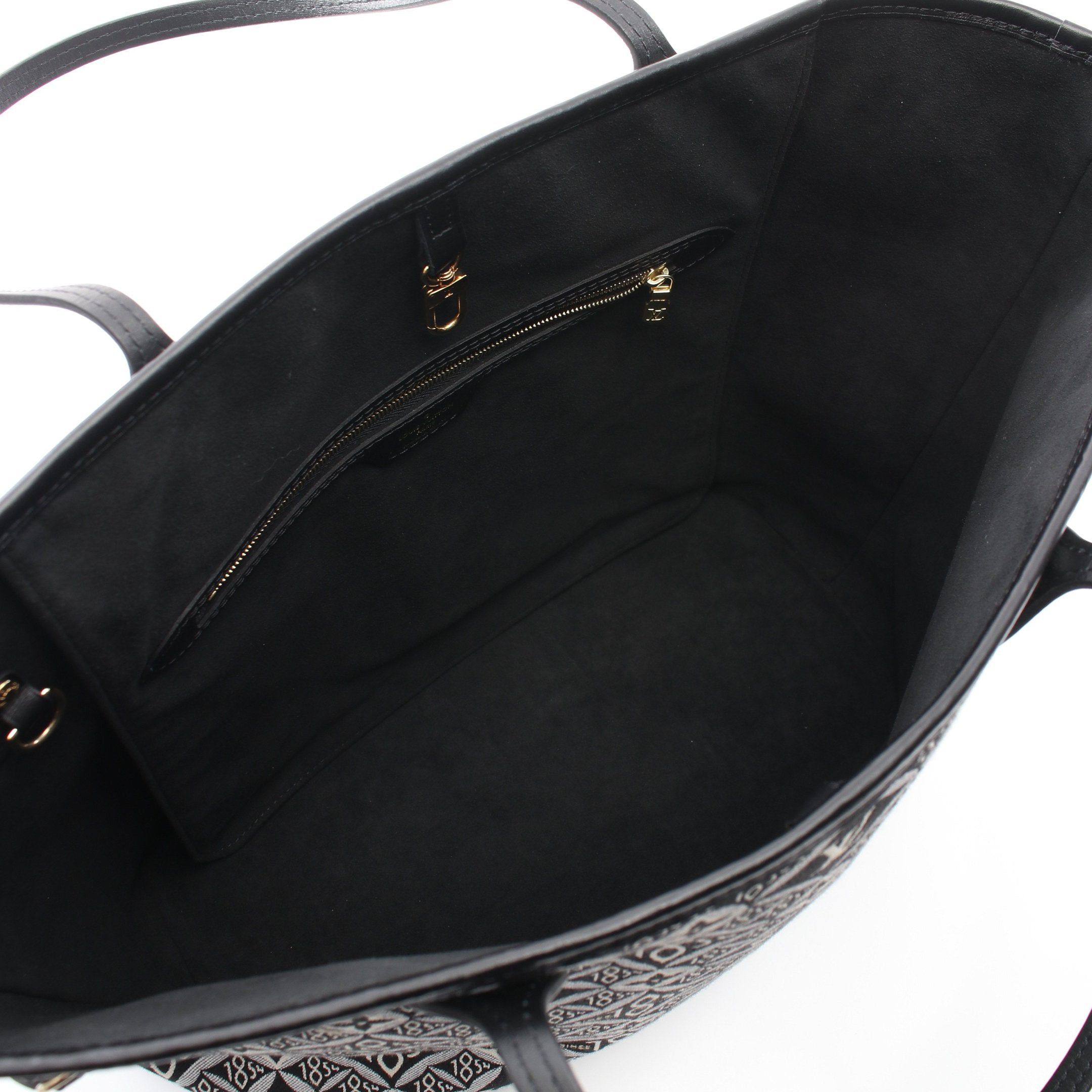 Louis Vuitton Louis Vuitton Neverfull Mm Monogram Jacquard Since1854 Shoulder Bag Tote Canvas Leather Black Ivory Light Gray Size ONE SIZE - 3 Thumbnail