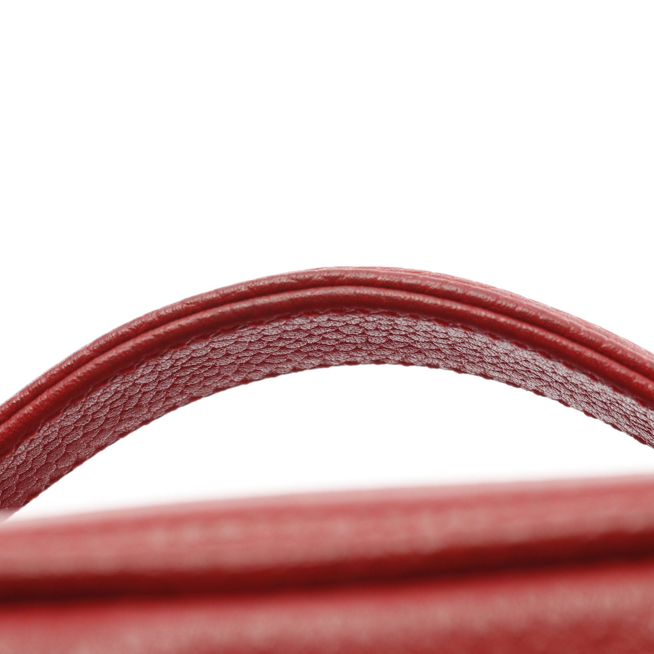 Chanel Chanel Coco Mark Handbag Vanity Bag Caviar Skin Red Gold Hardware Size ONE SIZE - 7 Thumbnail