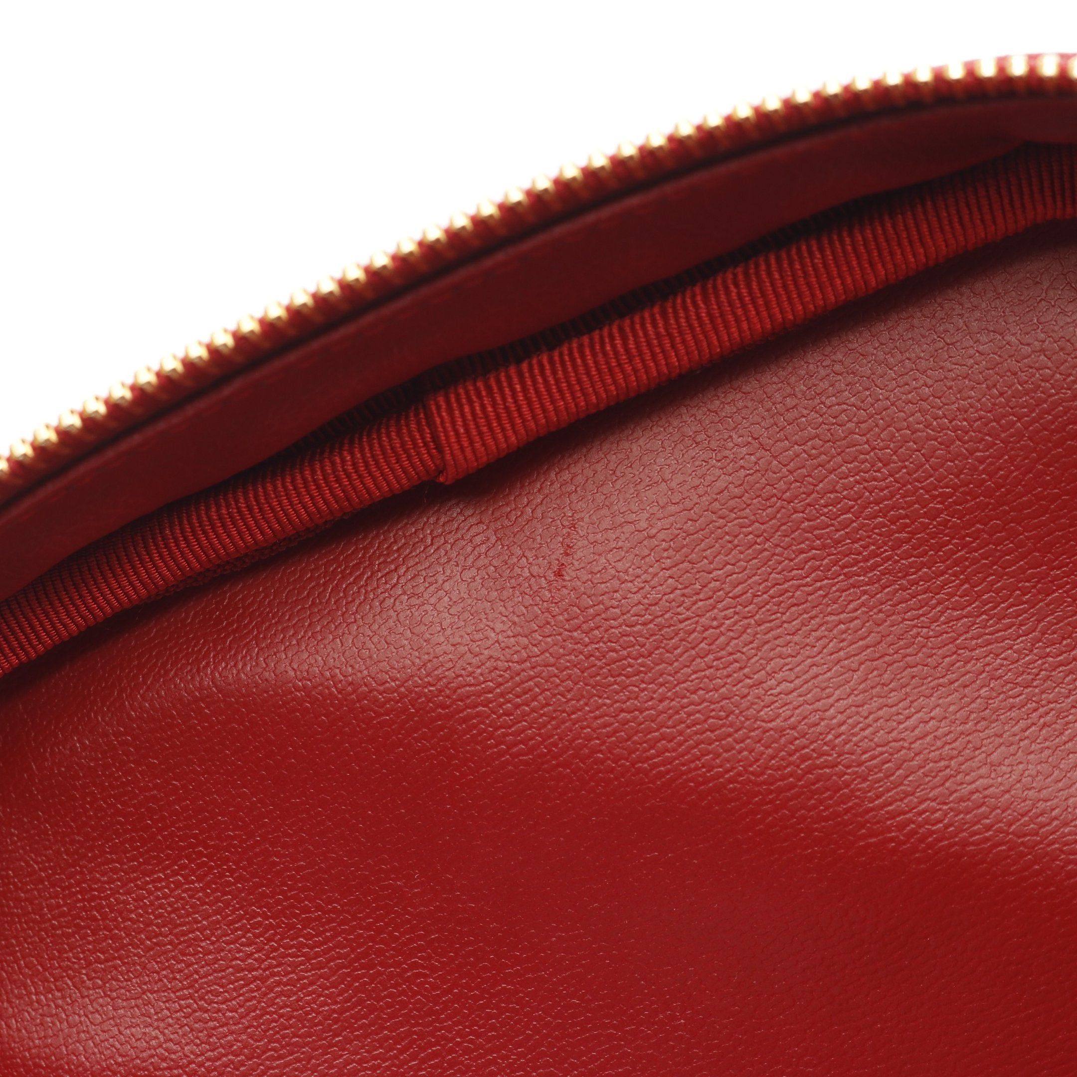 Chanel Chanel Coco Mark Handbag Vanity Bag Caviar Skin Red Gold Hardware Size ONE SIZE - 10 Thumbnail