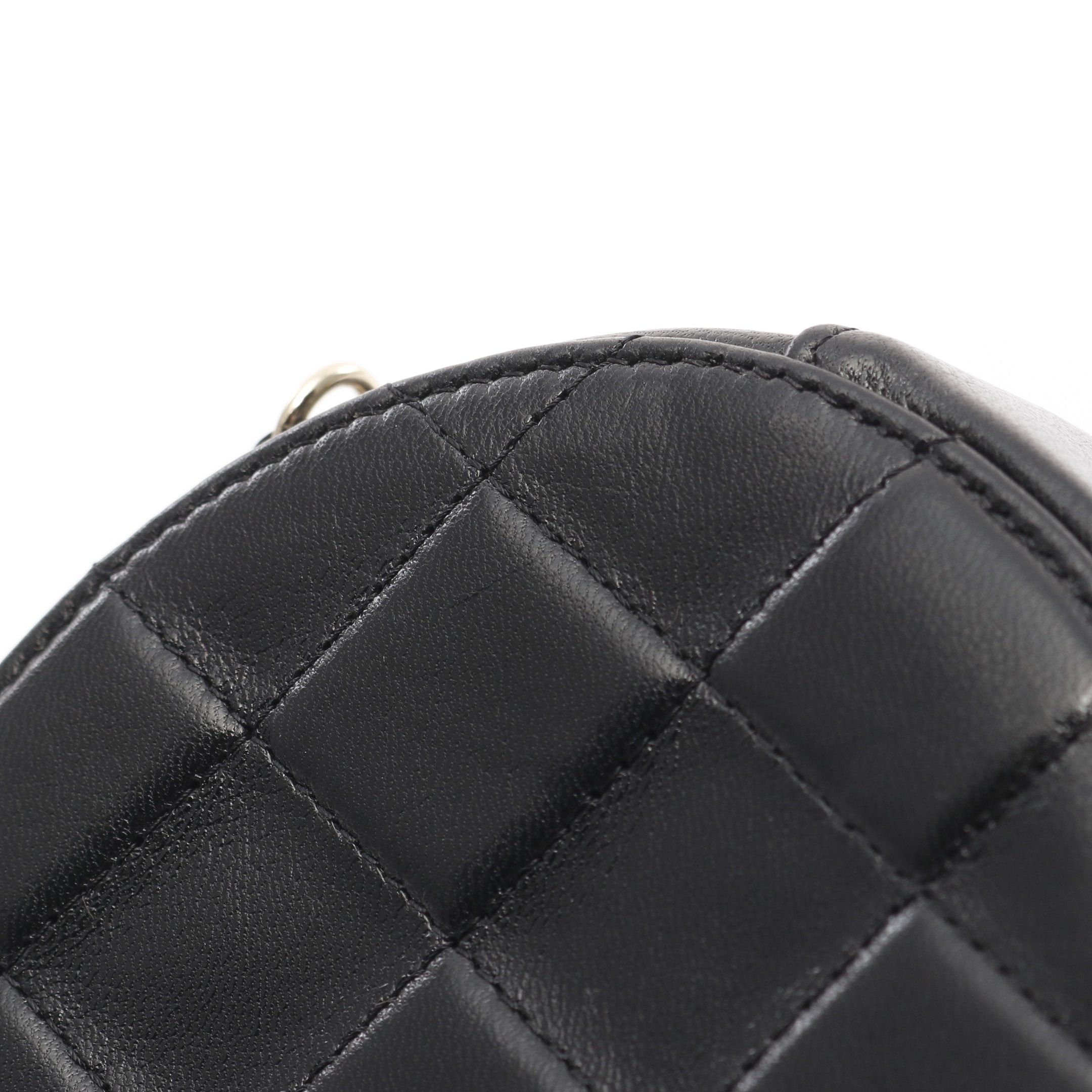Chanel Chanel Matelasse Round Mini Chain Shoulder Bag Lambskin Black Gold Hardware Size ONE SIZE - 9 Thumbnail