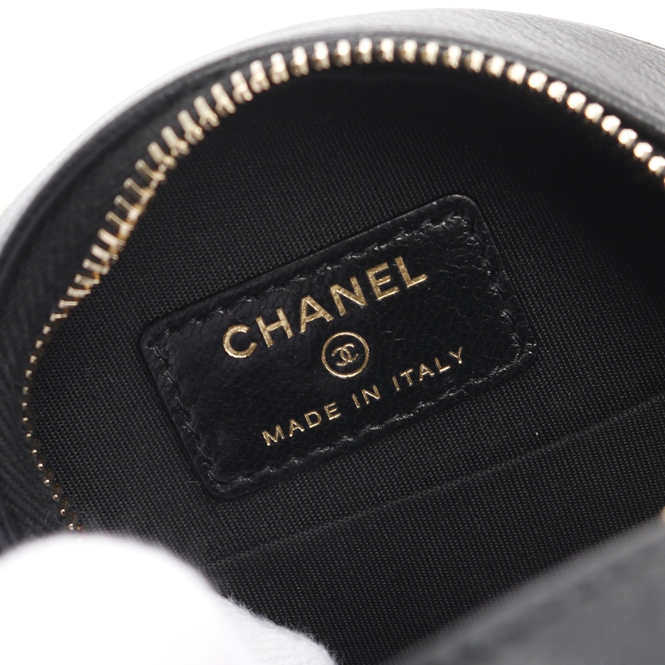 Chanel Chanel Matelasse Round Mini Chain Shoulder Bag Lambskin Black Gold Hardware Size ONE SIZE - 4 Thumbnail