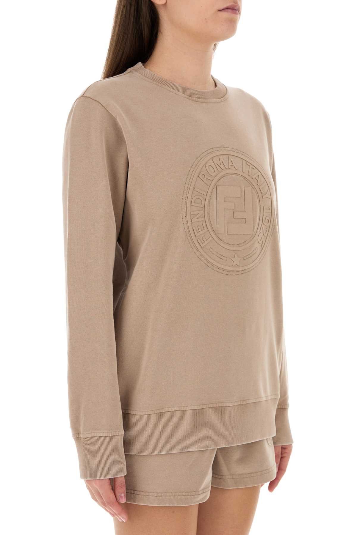 Fendi Cappuccino Cotton Oversize Sweatshirt Size XS / US 0-2 / IT 36-38 - 3 Thumbnail