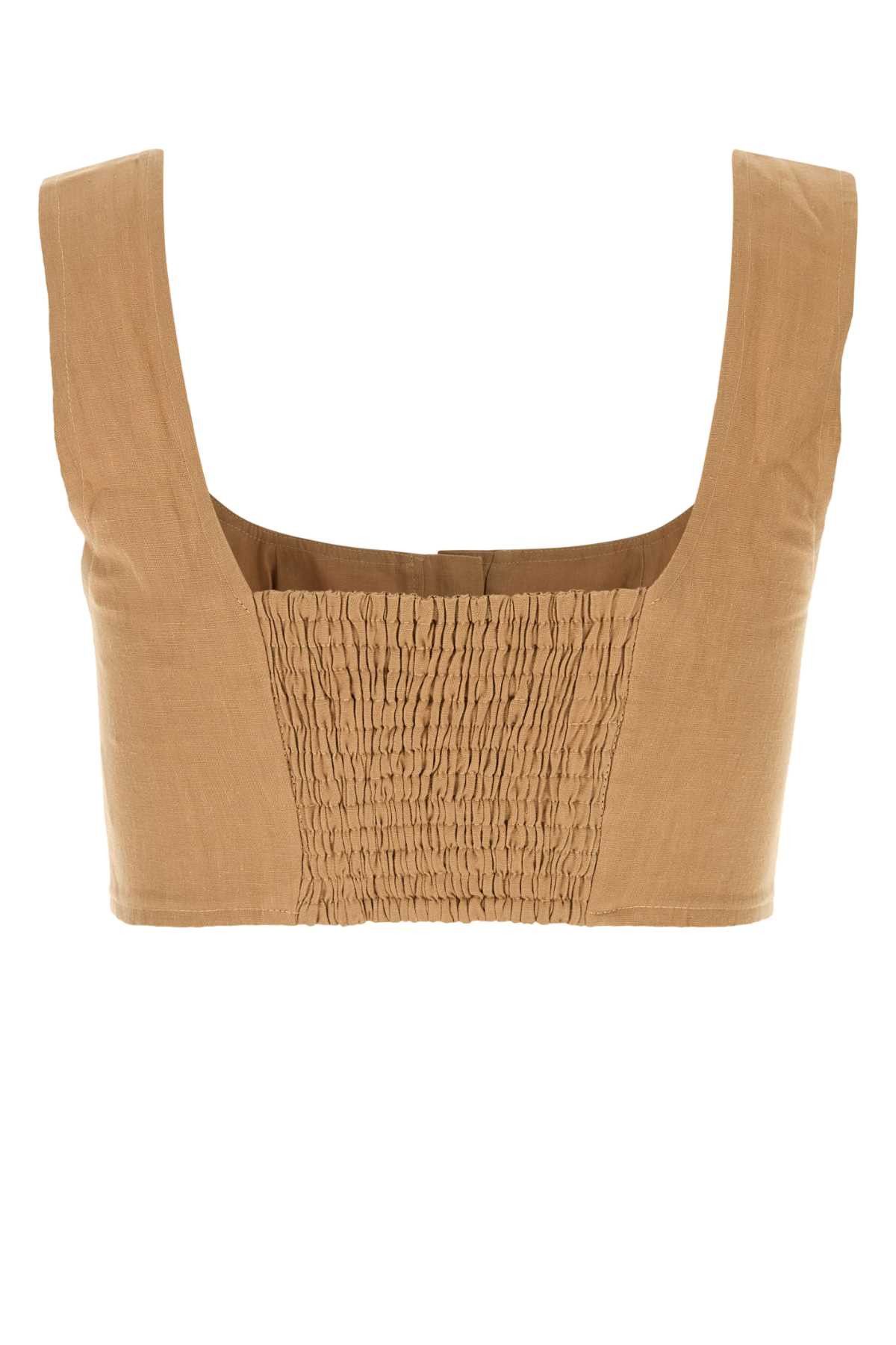 Other Camel Linen Jirja Crop-Top Size XS / US 0-2 / IT 36-38 - 2 Thumbnail