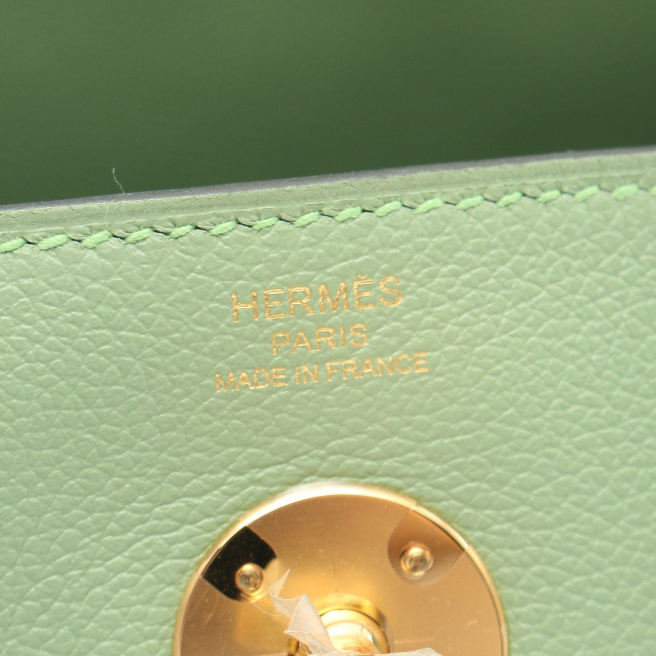 Hermes Hermes Lindy 26 Veil Cricket Shoulder Bag Evercolor Light Green Gold Hardware B Stamp Size ONE SIZE - 4 Thumbnail