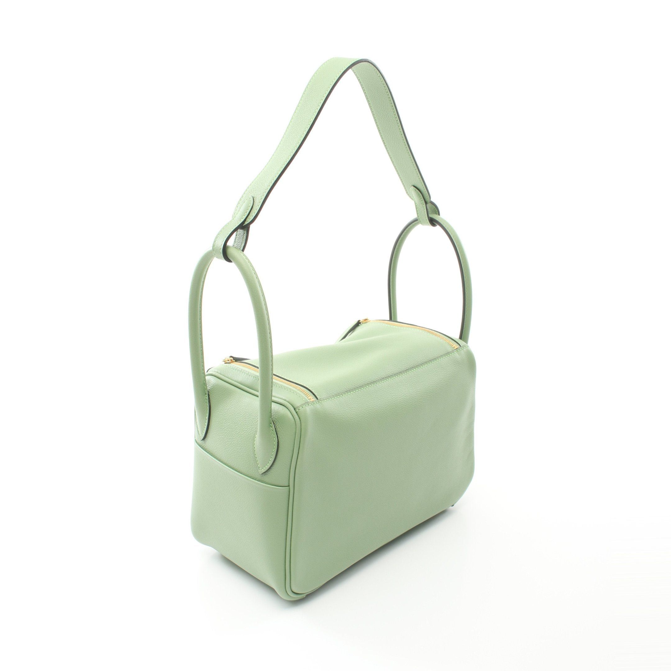 Hermes Hermes Lindy 26 Veil Cricket Shoulder Bag Evercolor Light Green Gold Hardware B Stamp Size ONE SIZE - 2 Thumbnail