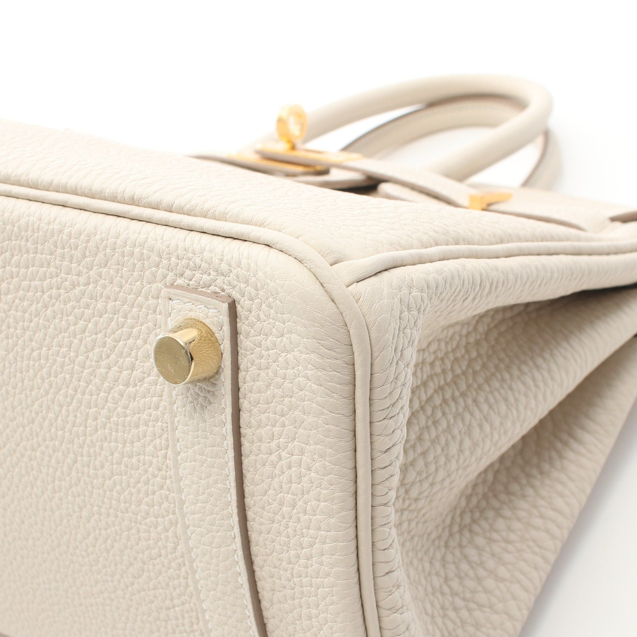 Hermes Hermes Birkin 25 Kure Handbag Togo Off White Gold Hardware Double Engraved Size ONE SIZE - 7 Thumbnail