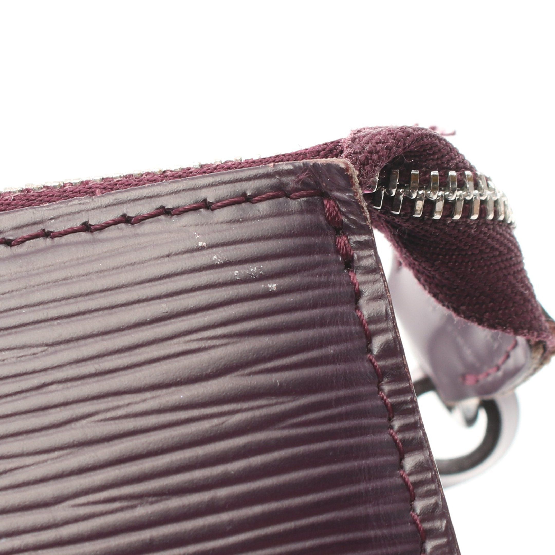 Louis Vuitton Louis Vuitton Pochette Accessoires Epi Cassis Handbag Leather Dark Purple Size ONE SIZE - 12 Thumbnail