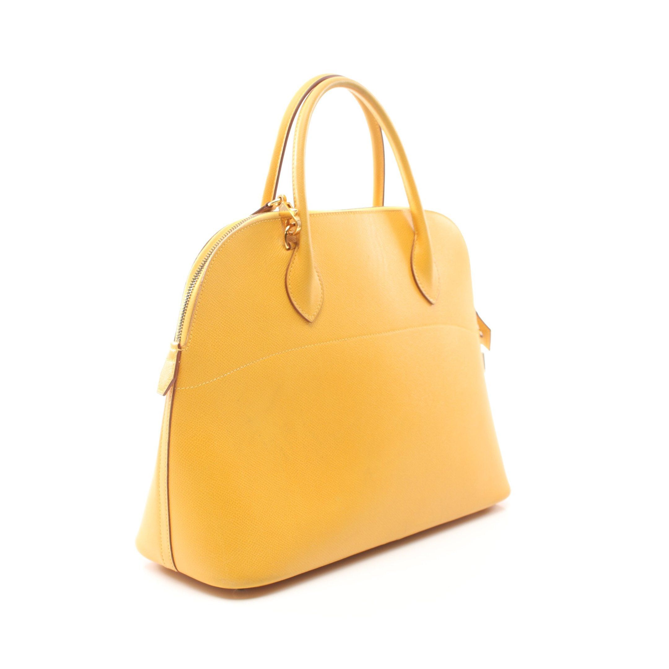 Hermes Hermes Bolide 35 Jaune Handbag Courchevel Yellow Gold Hardware ○ Z Stamp Size ONE SIZE - 2 Thumbnail