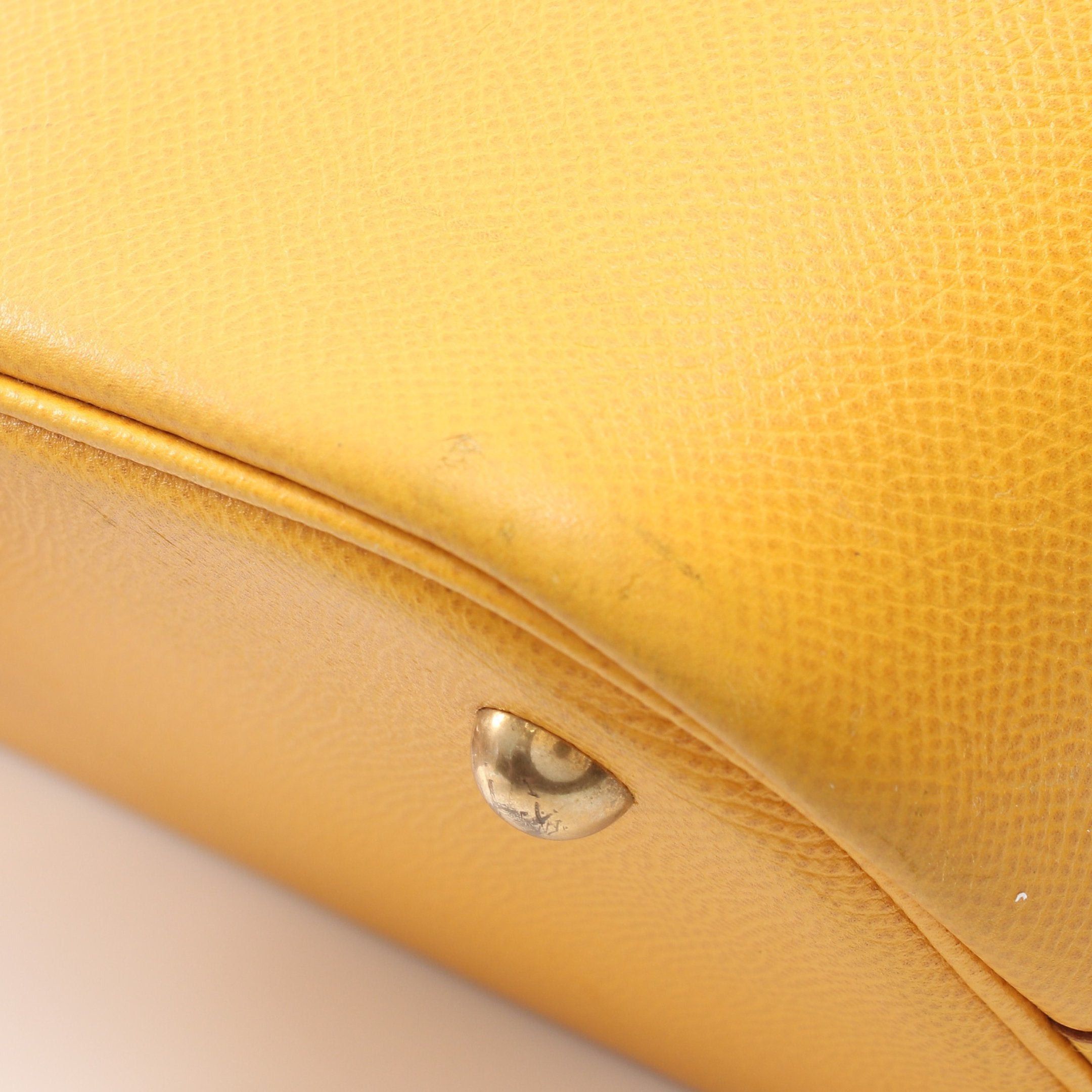 Hermes Hermes Bolide 35 Jaune Handbag Courchevel Yellow Gold Hardware ○ Z Stamp Size ONE SIZE - 10 Thumbnail