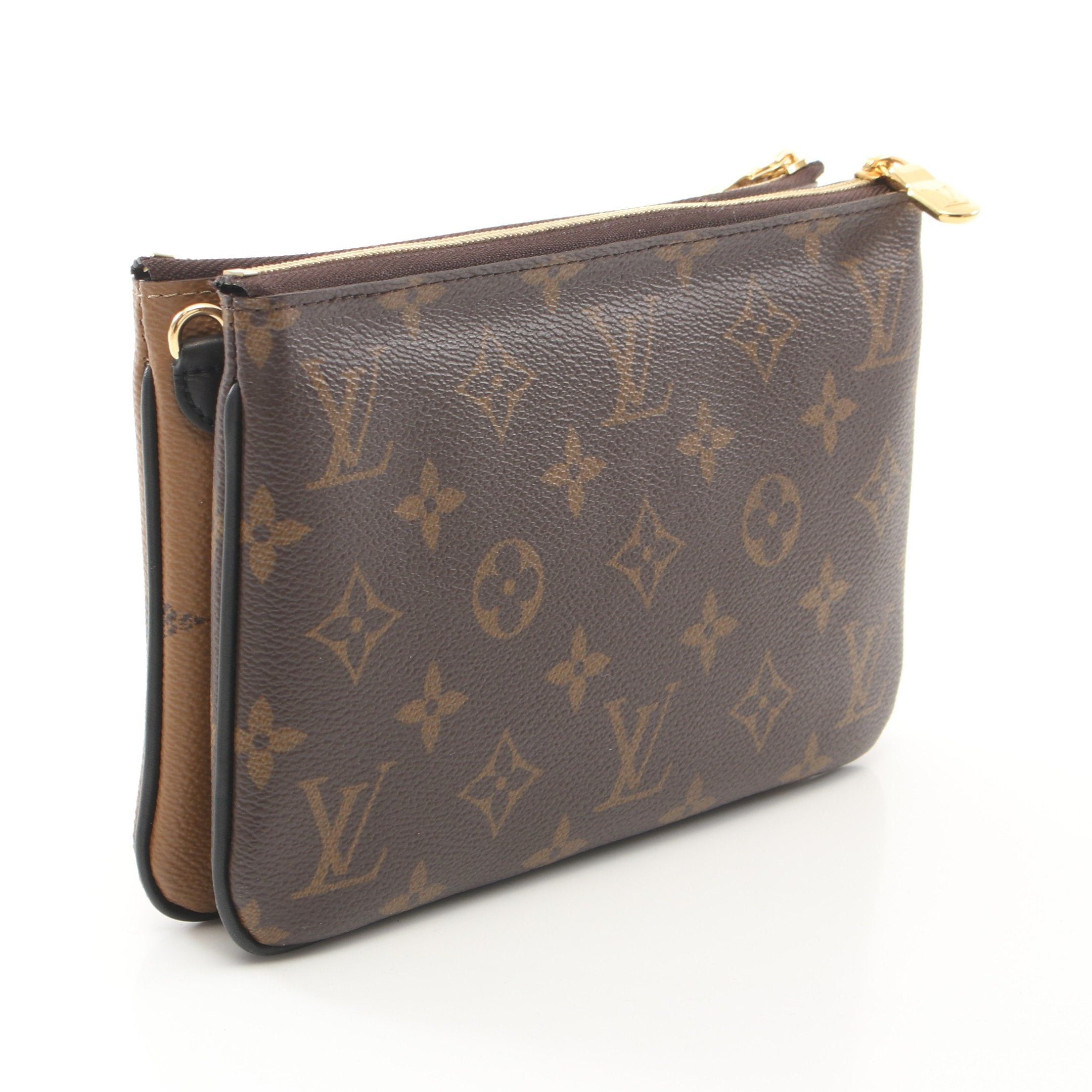 Louis Vuitton Louis Vuitton Pochette Double Zip Monogram Giant Reverse Shoulder Bag Leather Brown Beige Size ONE SIZE - 2 Thumbnail