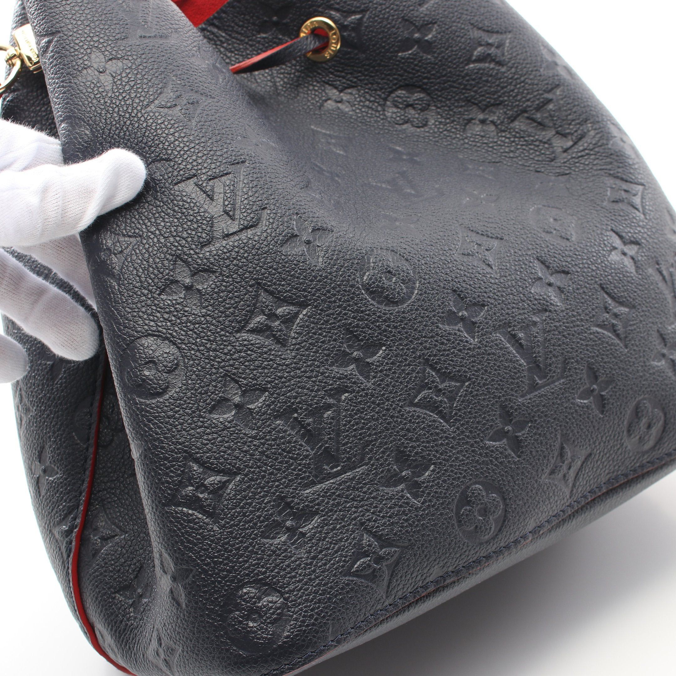 Louis Vuitton Louis Vuitton Neo Noe Monogram Empreinte Marine Rouge Shoulder Bag Leather Navy Size ONE SIZE - 11 Thumbnail