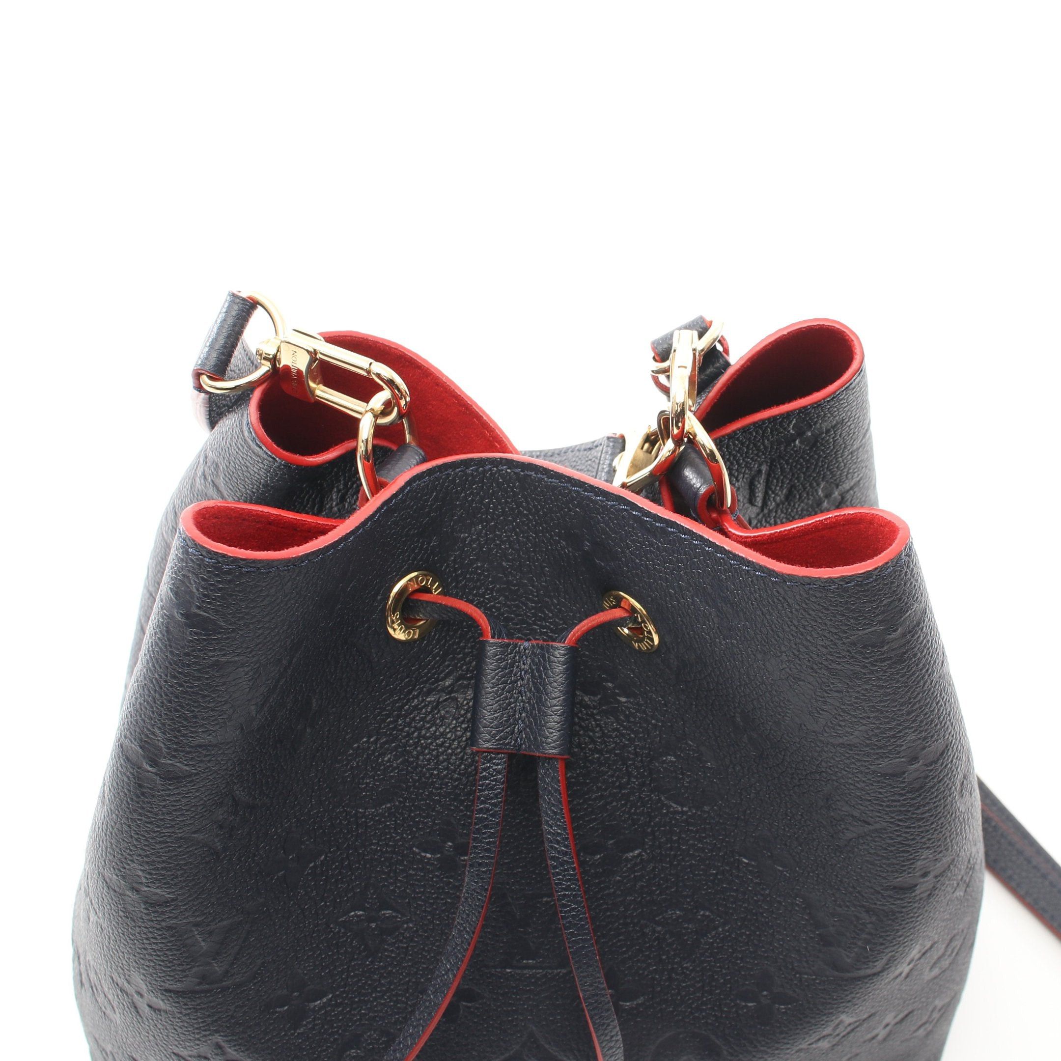 Louis Vuitton Louis Vuitton Neo Noe Monogram Empreinte Marine Rouge Shoulder Bag Leather Navy Size ONE SIZE - 7 Thumbnail