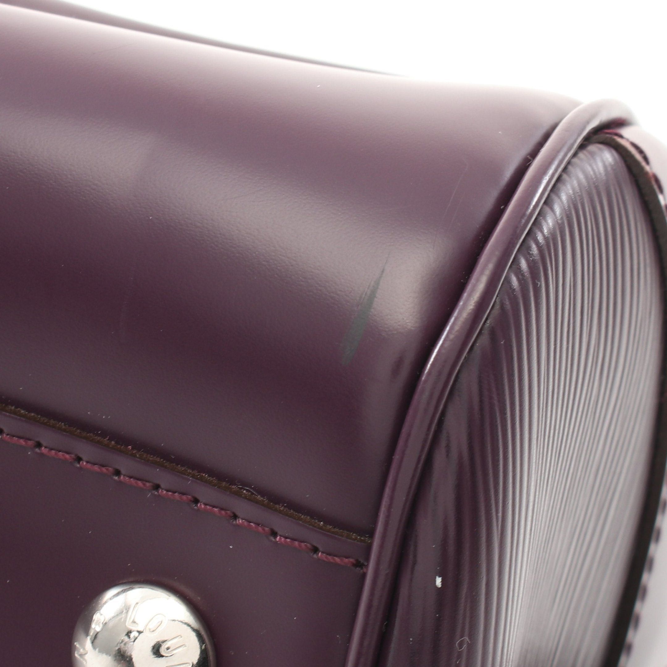 Louis Vuitton Louis Vuitton Bowling Montaigne Pm Epi Cassis Handbag Leather Dark Purple Size ONE SIZE - 7 Thumbnail