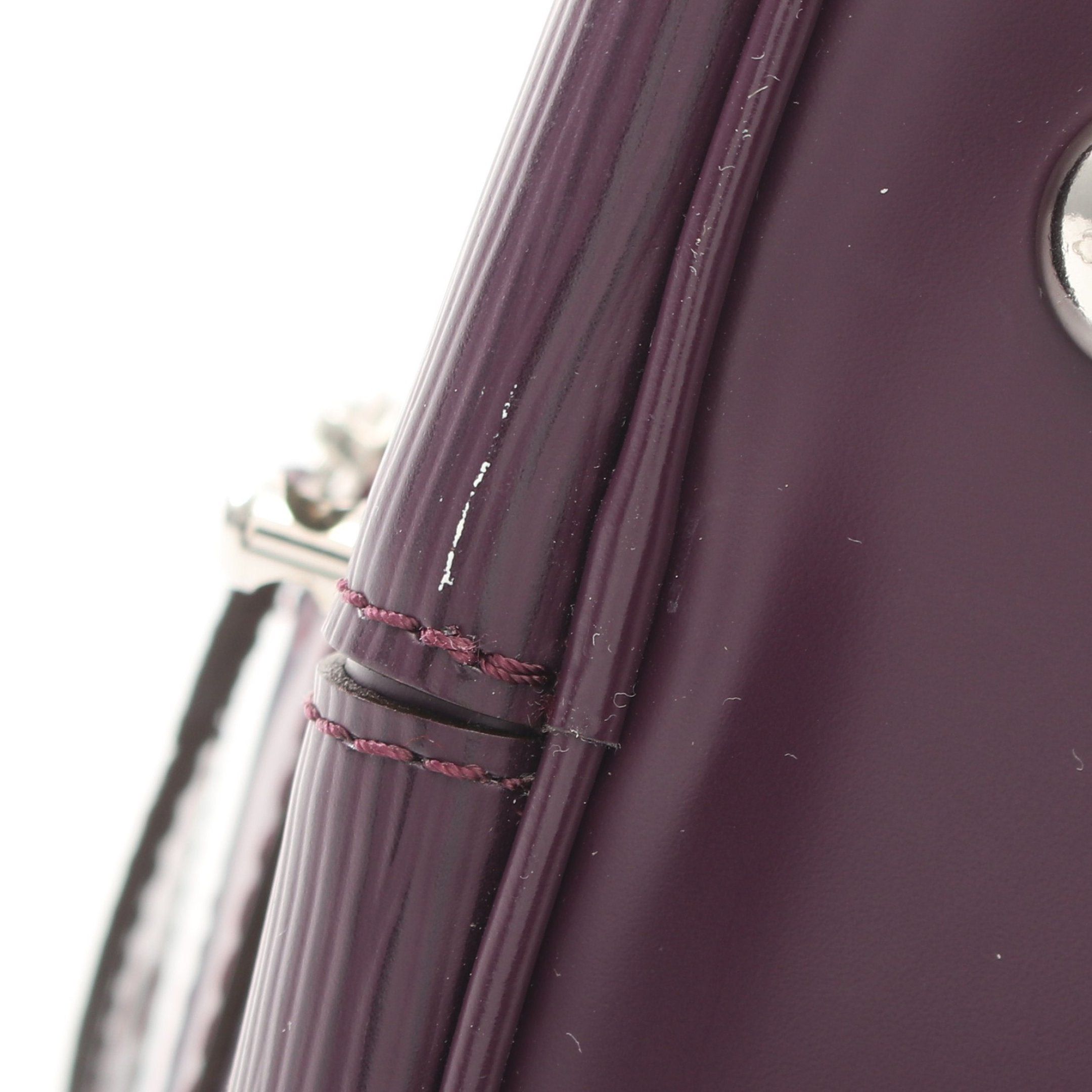 Louis Vuitton Louis Vuitton Bowling Montaigne Pm Epi Cassis Handbag Leather Dark Purple Size ONE SIZE - 10 Thumbnail
