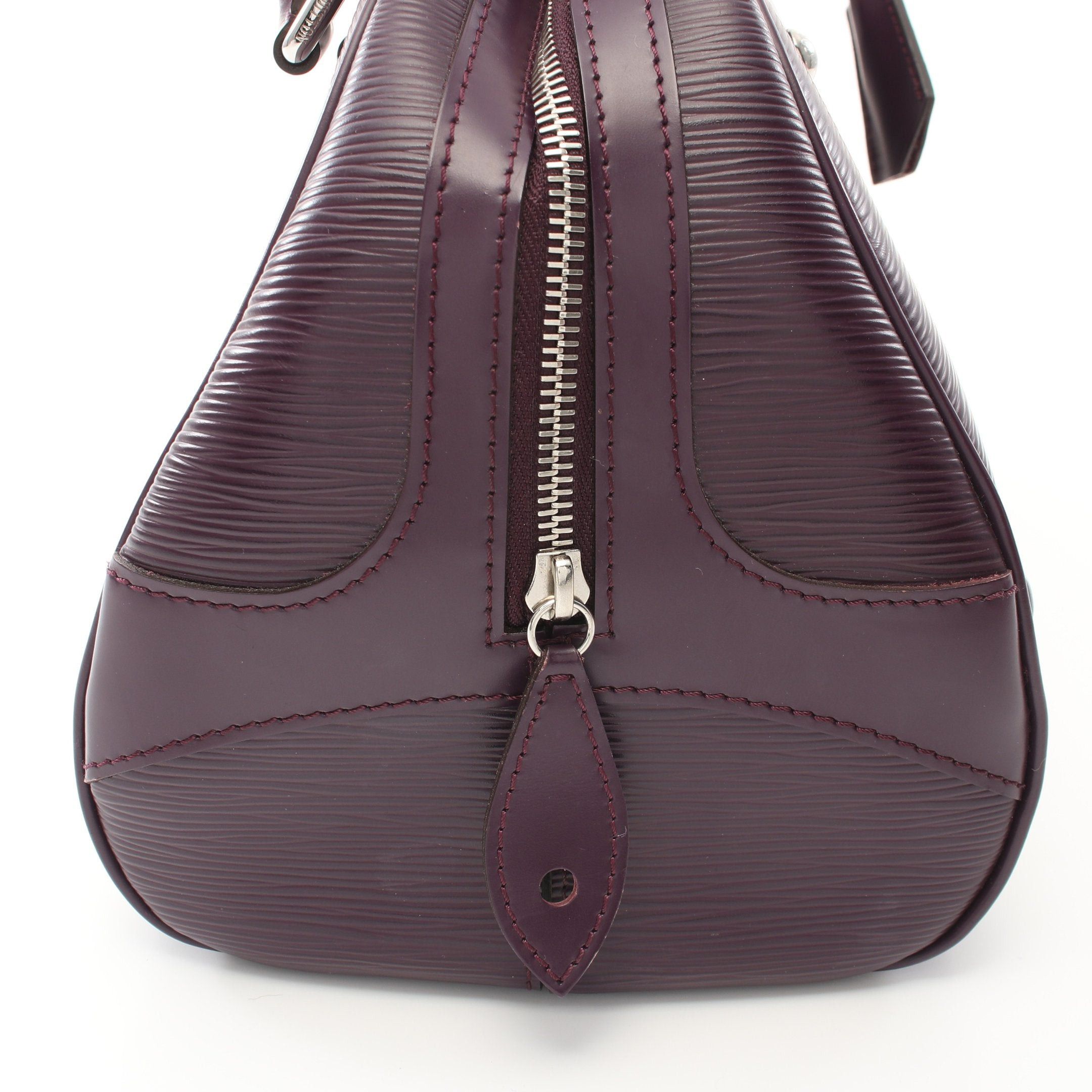 Louis Vuitton Louis Vuitton Bowling Montaigne Pm Epi Cassis Handbag Leather Dark Purple Size ONE SIZE - 12 Thumbnail