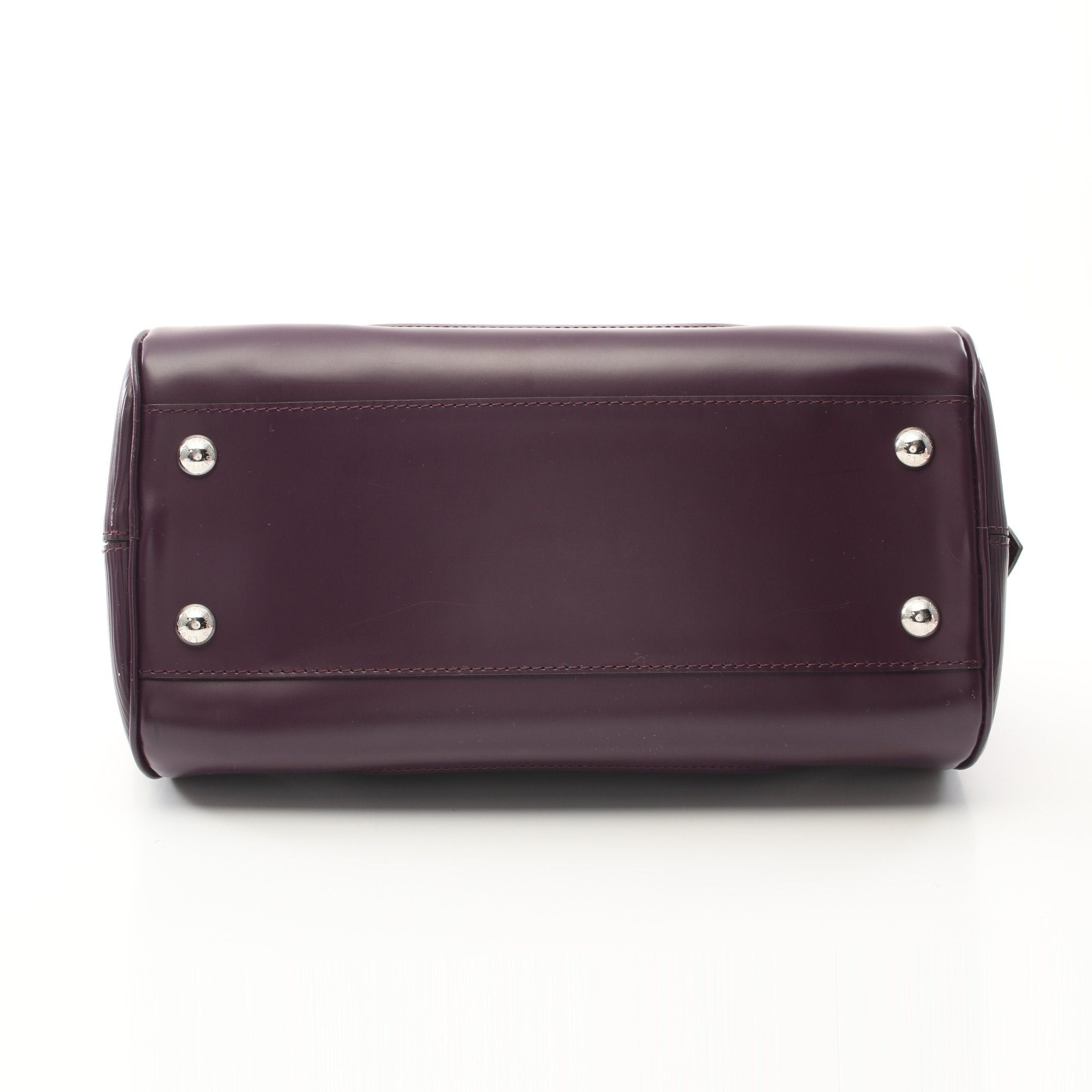 Louis Vuitton Louis Vuitton Bowling Montaigne Pm Epi Cassis Handbag Leather Dark Purple Size ONE SIZE - 13 Thumbnail