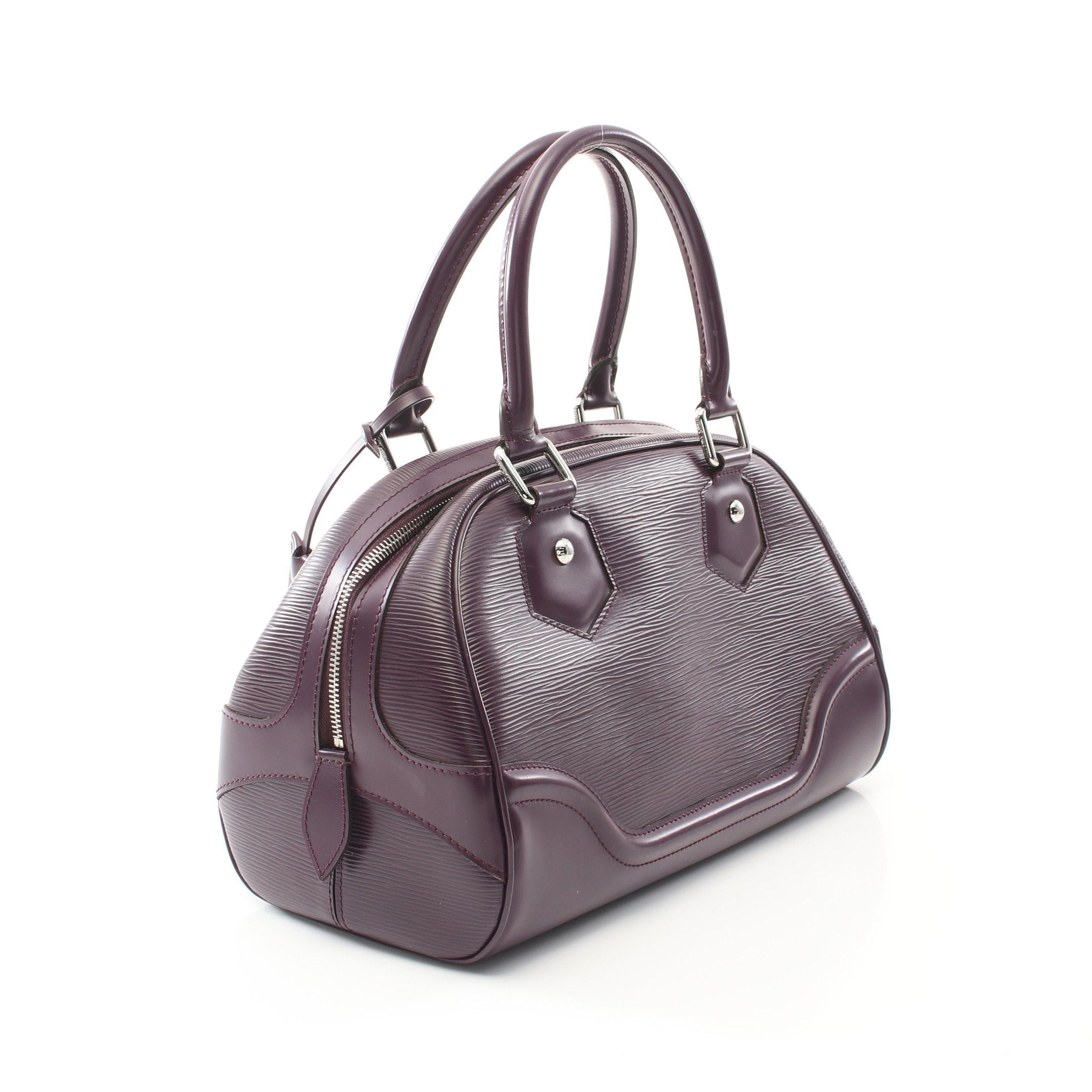 Louis Vuitton Louis Vuitton Bowling Montaigne Pm Epi Cassis Handbag Leather Dark Purple Size ONE SIZE - 2 Thumbnail