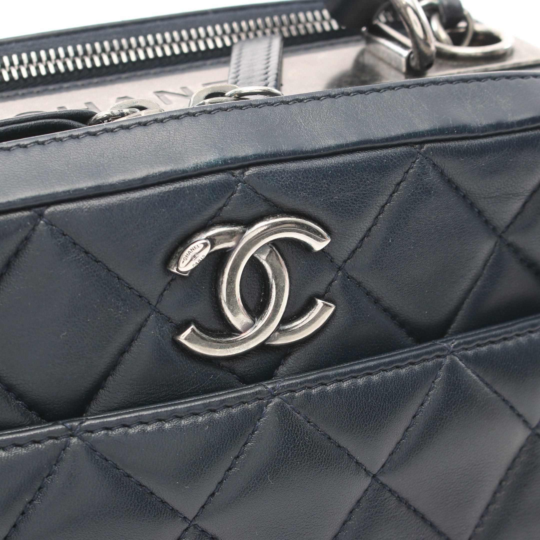 Chanel Chanel Trendy Cc Top Handle Chain Shoulder Bag Lambskin Dark Navy Antique Silver Hardware Size ONE SIZE - 9 Thumbnail