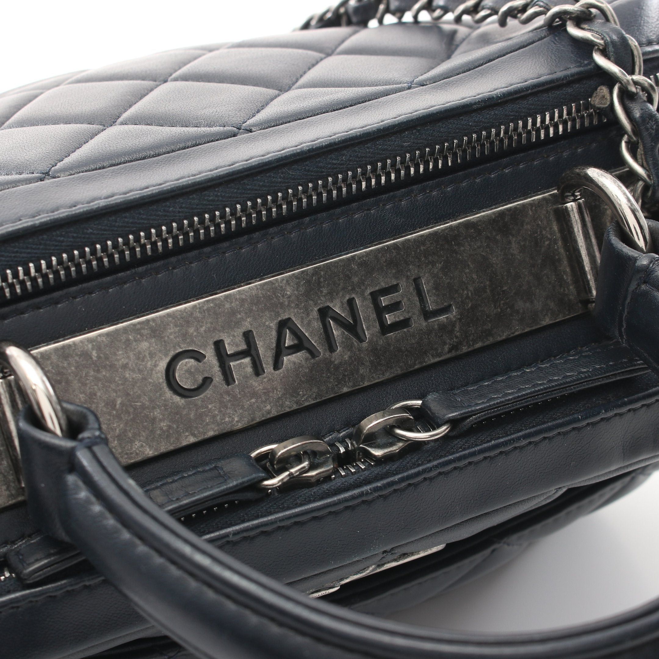 Chanel Chanel Trendy Cc Top Handle Chain Shoulder Bag Lambskin Dark Navy Antique Silver Hardware Size ONE SIZE - 10 Thumbnail