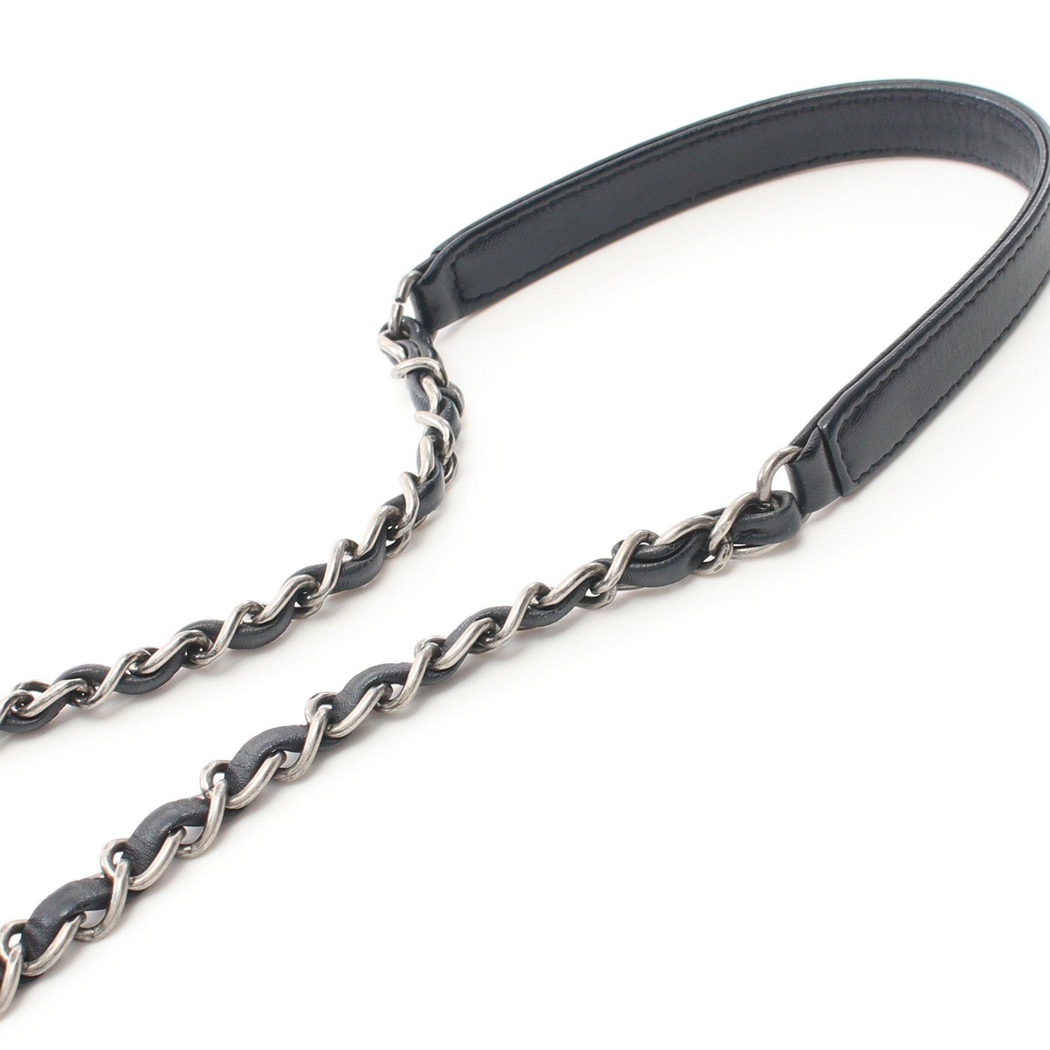 Chanel Chanel Trendy Cc Top Handle Chain Shoulder Bag Lambskin Dark Navy Antique Silver Hardware Size ONE SIZE - 13 Thumbnail