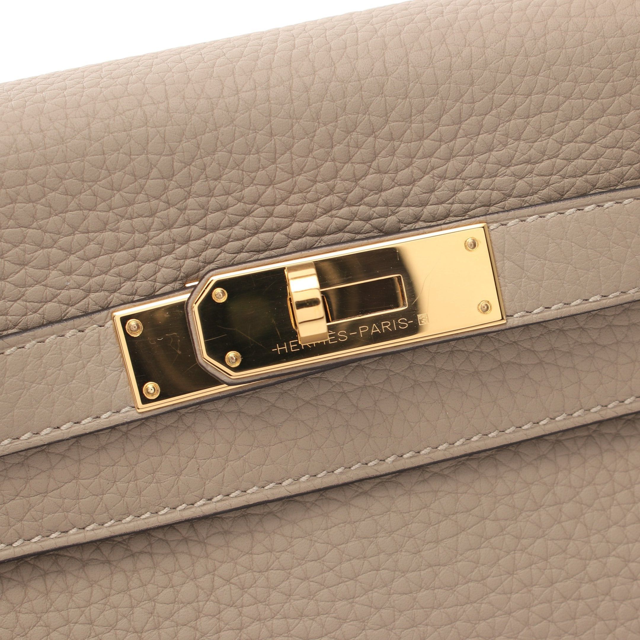 Hermes Hermes Kelly28 Trench Handbag Togo Gray Beige Gold Hardware Inner Stitch Personal Order Z Stamp Size ONE SIZE - 7 Thumbnail