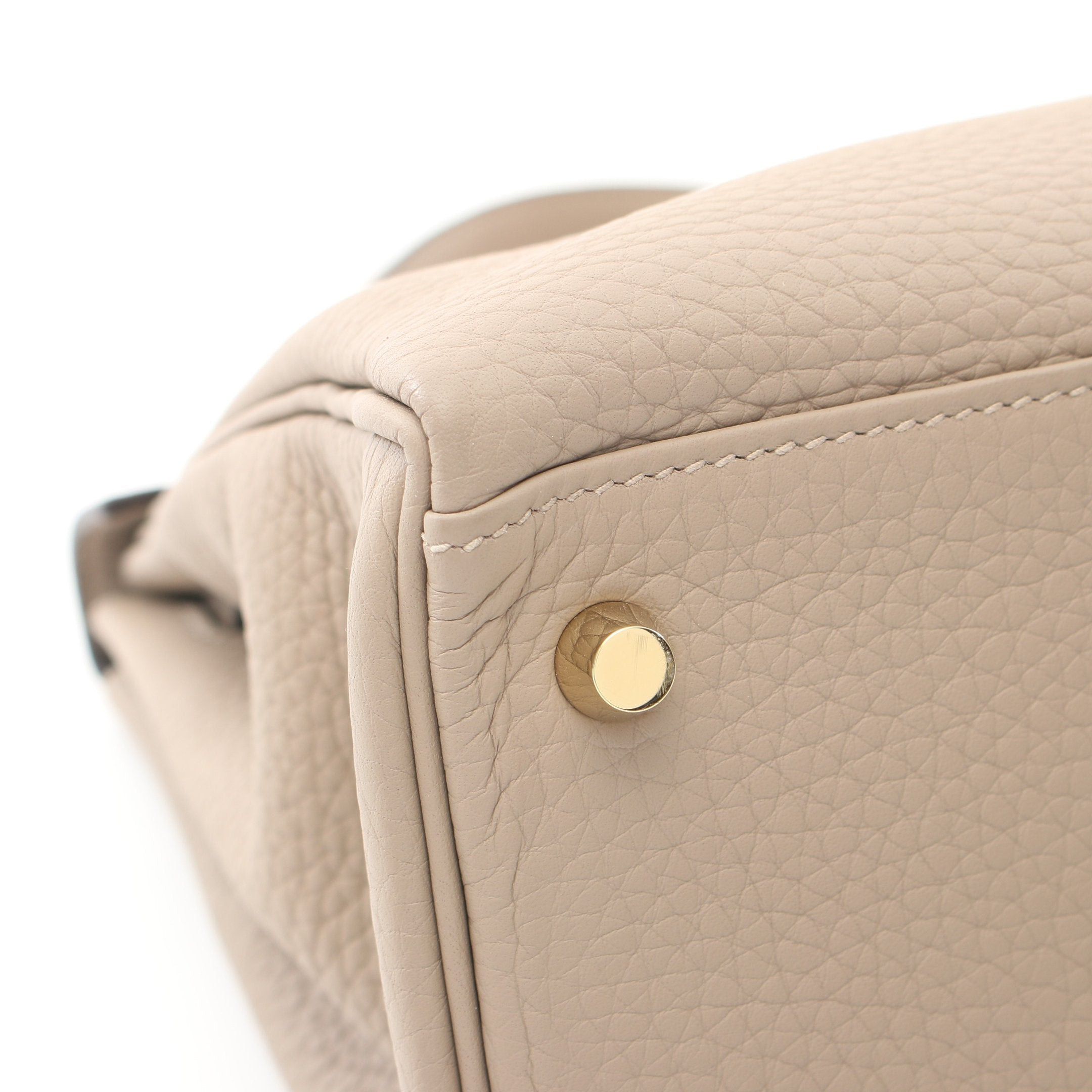 Hermes Hermes Kelly28 Trench Handbag Togo Gray Beige Gold Hardware Inner Stitch Personal Order Z Stamp Size ONE SIZE - 9 Thumbnail