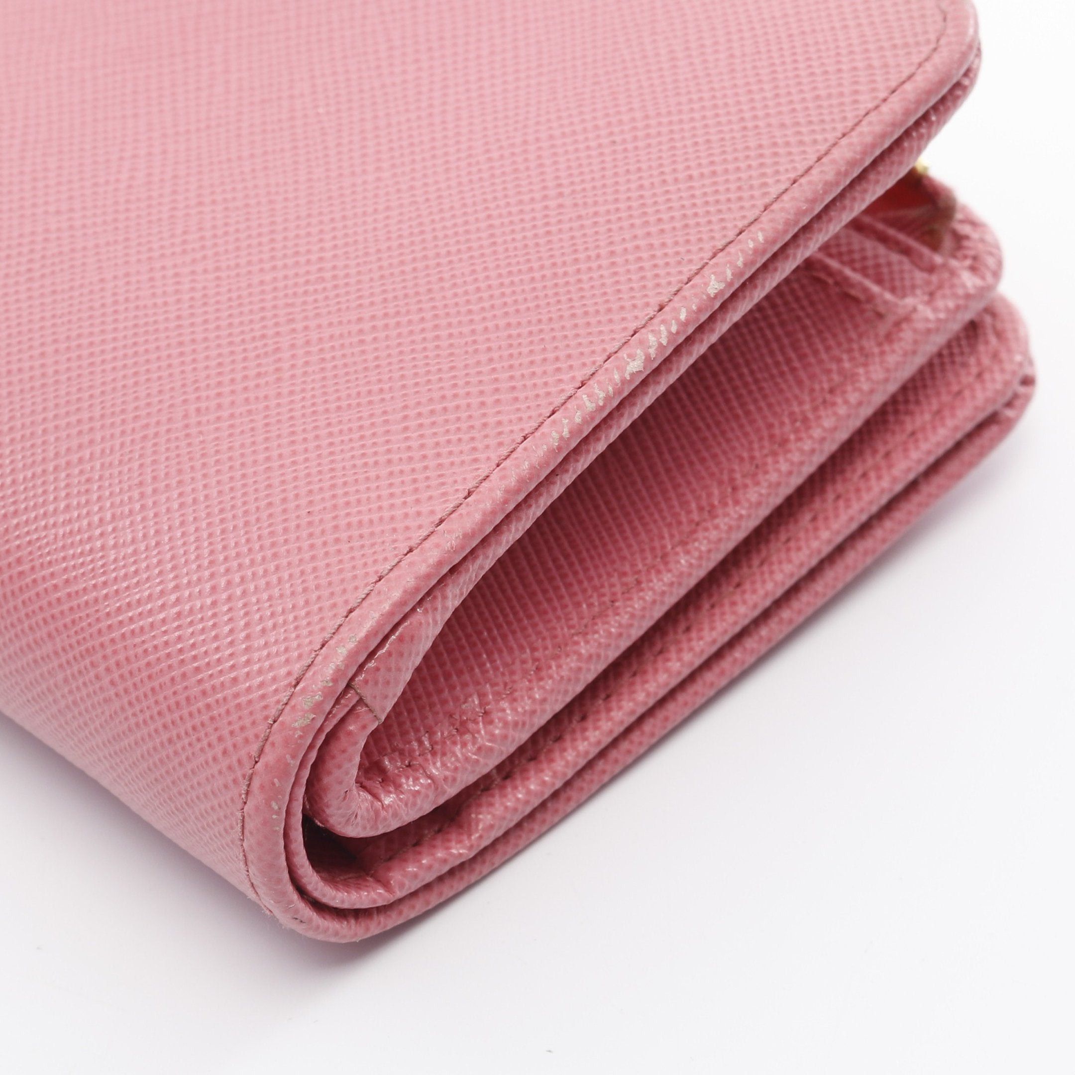 Prada Prada Saffiano Metal Bi-Fold Wallet Leather Pink Size ONE SIZE - 8 Thumbnail