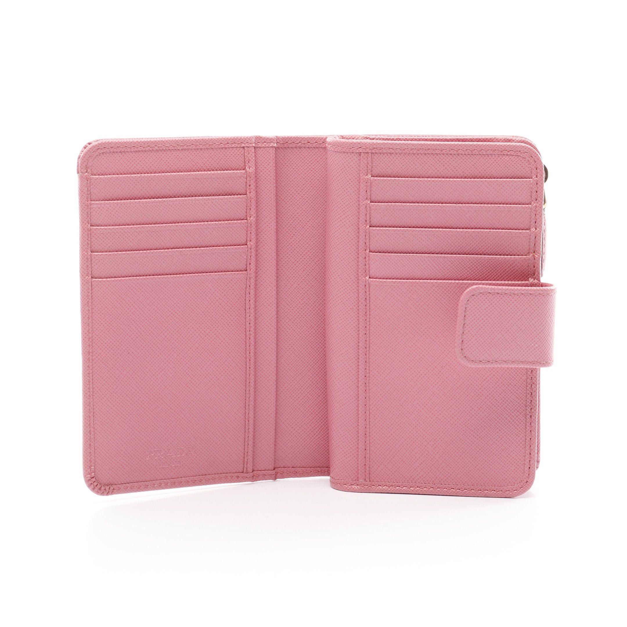 Prada Prada Saffiano Metal Bi-Fold Wallet Leather Pink Size ONE SIZE - 3 Thumbnail