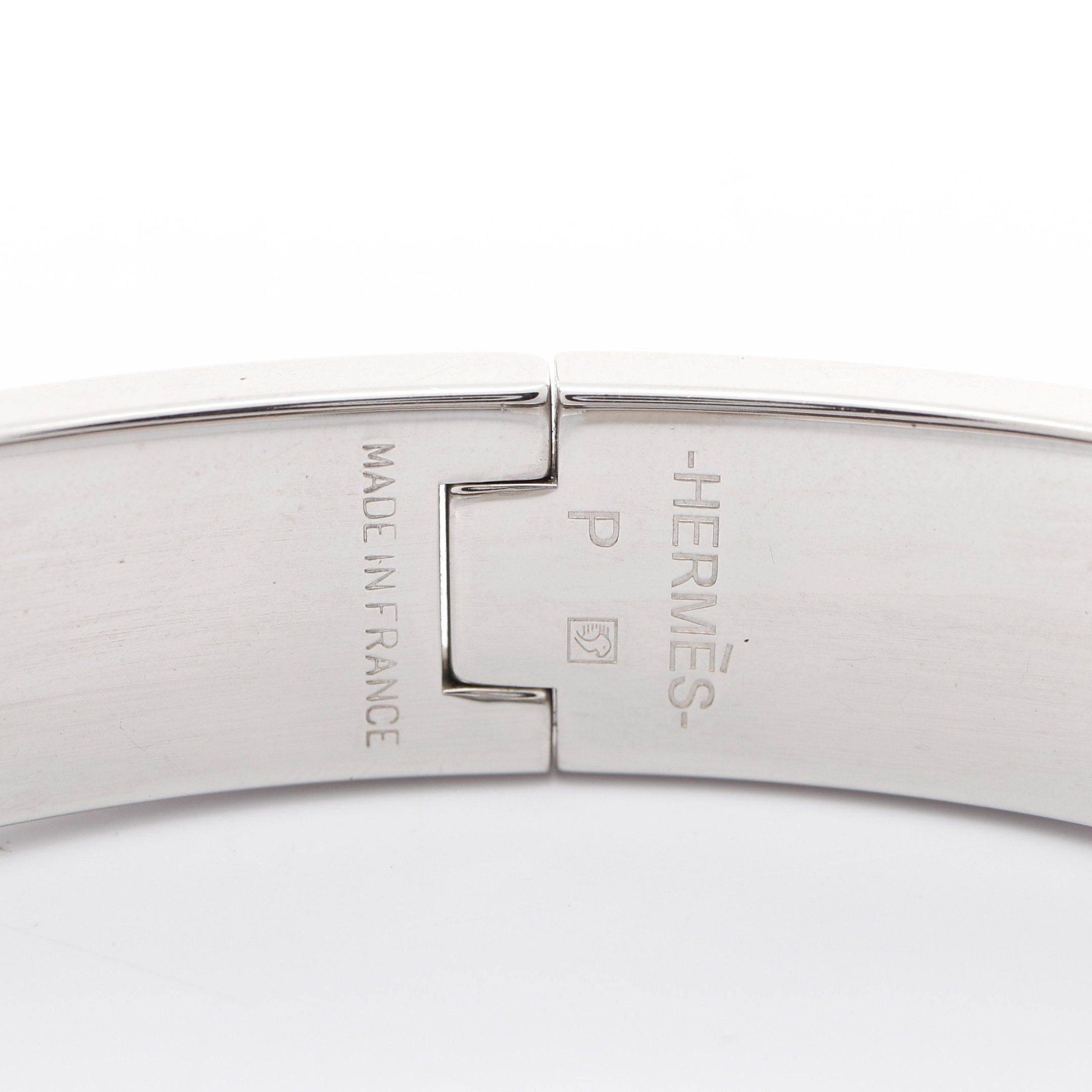 Hermes Hermes Click Crack Pm Bangle Enamel Silver Yellow Size ONE SIZE - 4 Thumbnail