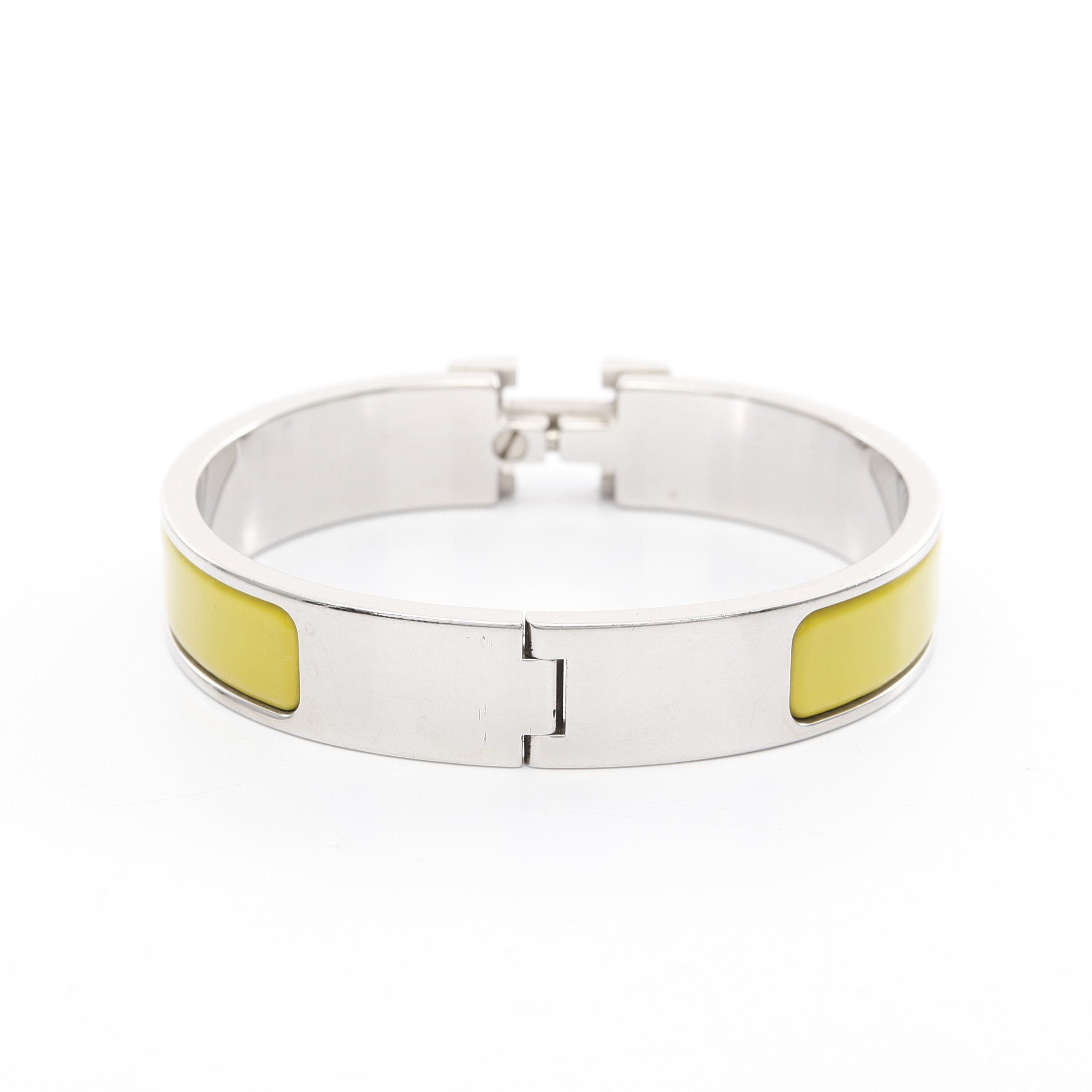Hermes Hermes Click Crack Pm Bangle Enamel Silver Yellow Size ONE SIZE - 2 Thumbnail