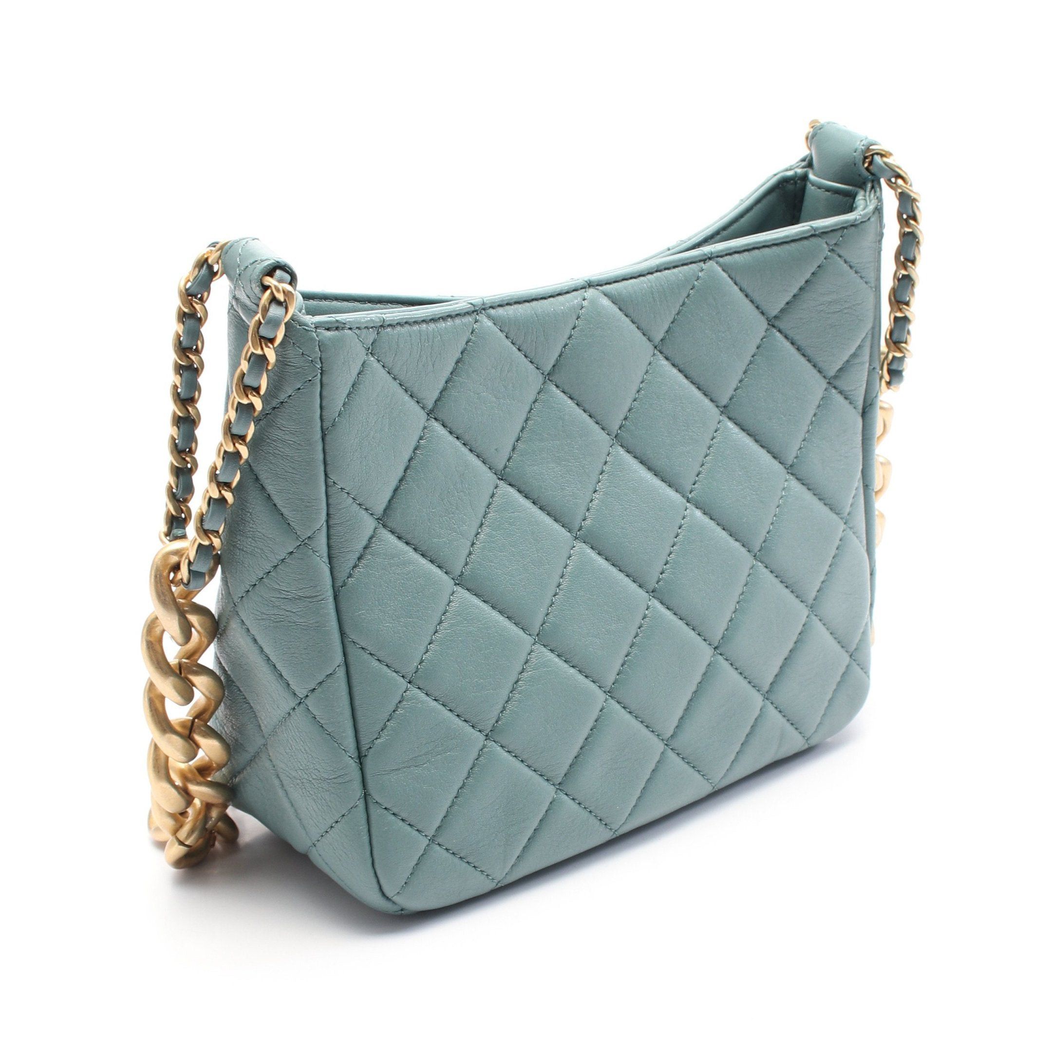 Chanel Chanel Matelasse Small Hobo Bag Chain Shoulder Leather Blue Green Gold Hardware Size ONE SIZE - 2 Thumbnail