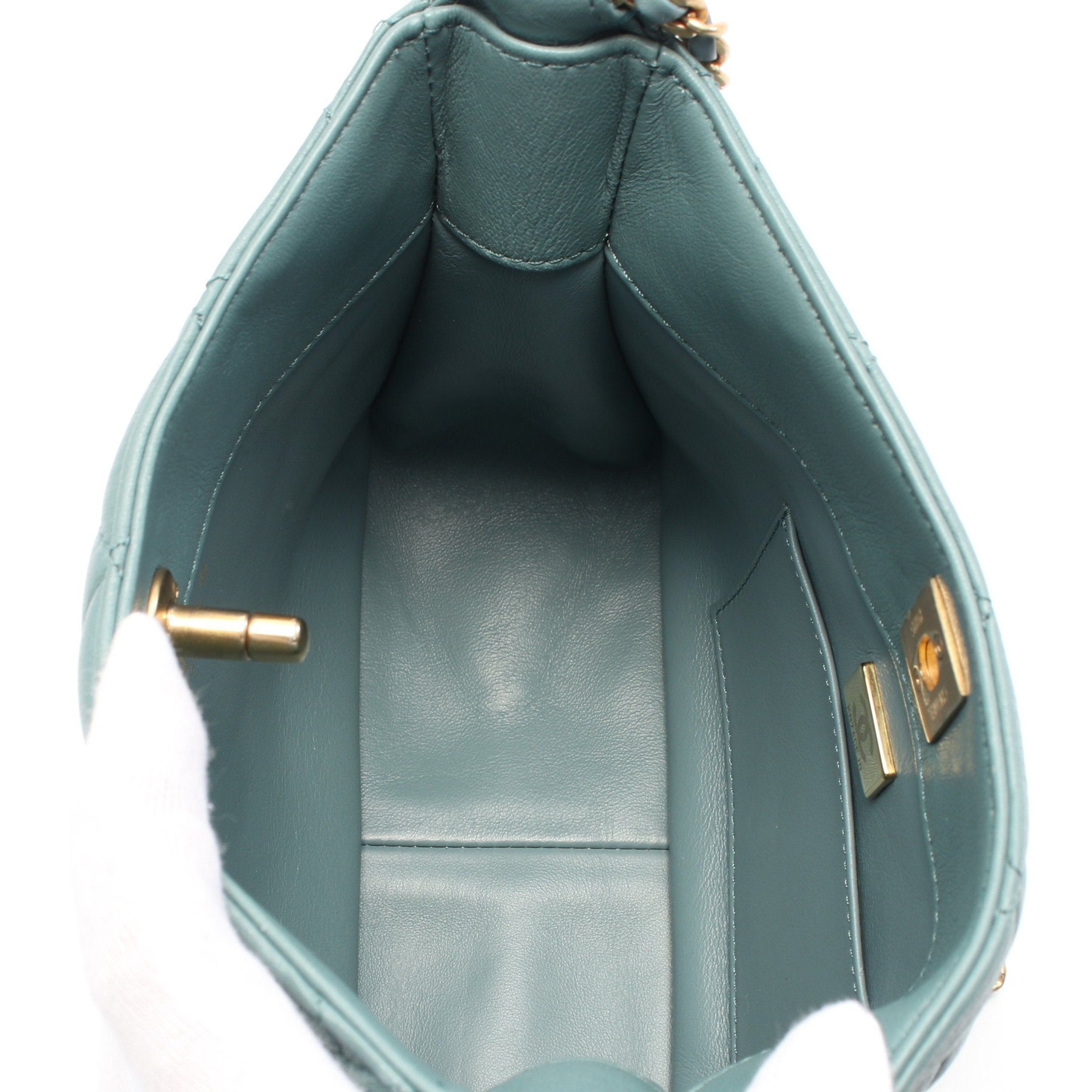 Chanel Chanel Matelasse Small Hobo Bag Chain Shoulder Leather Blue Green Gold Hardware Size ONE SIZE - 3 Thumbnail