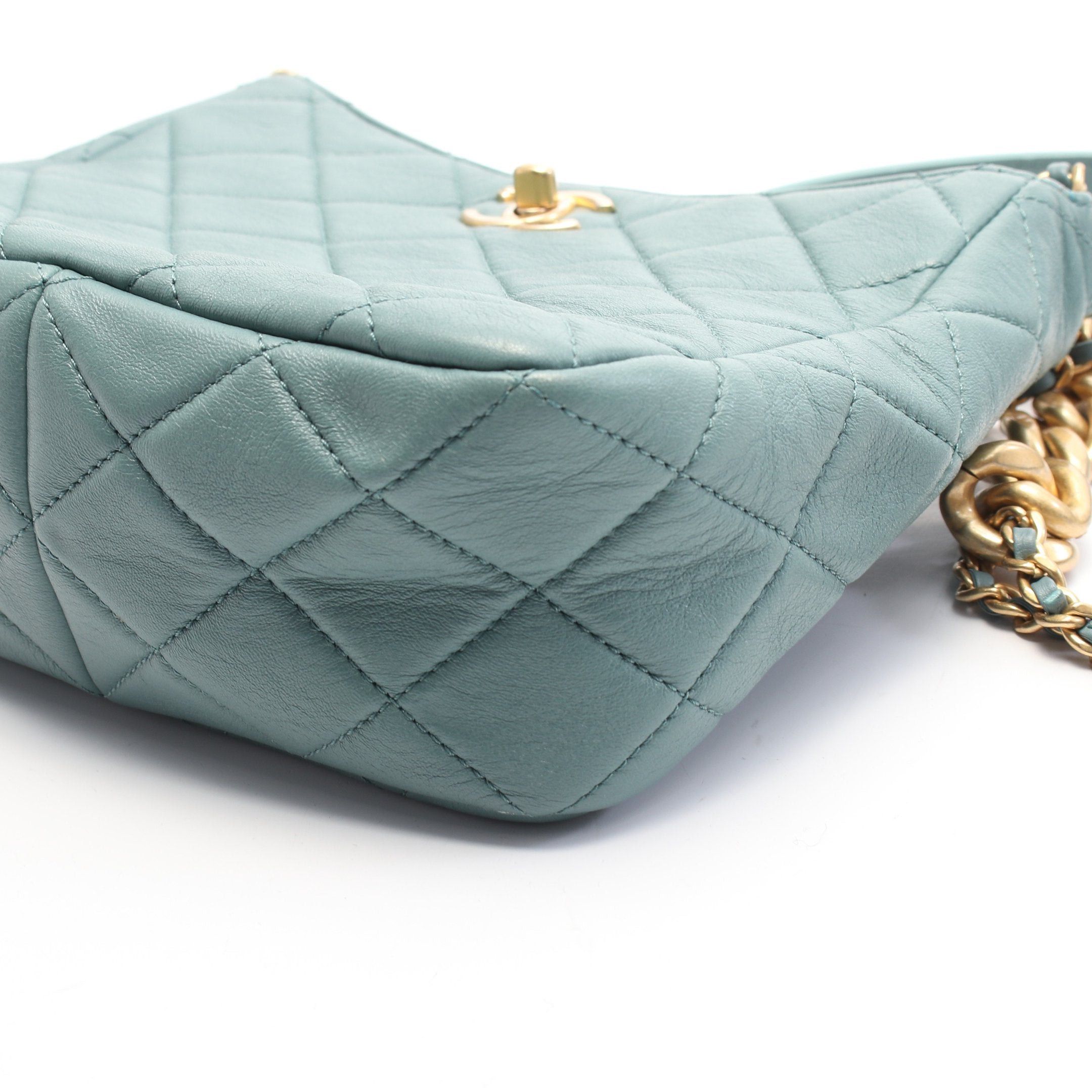 Chanel Chanel Matelasse Small Hobo Bag Chain Shoulder Leather Blue Green Gold Hardware Size ONE SIZE - 8 Thumbnail