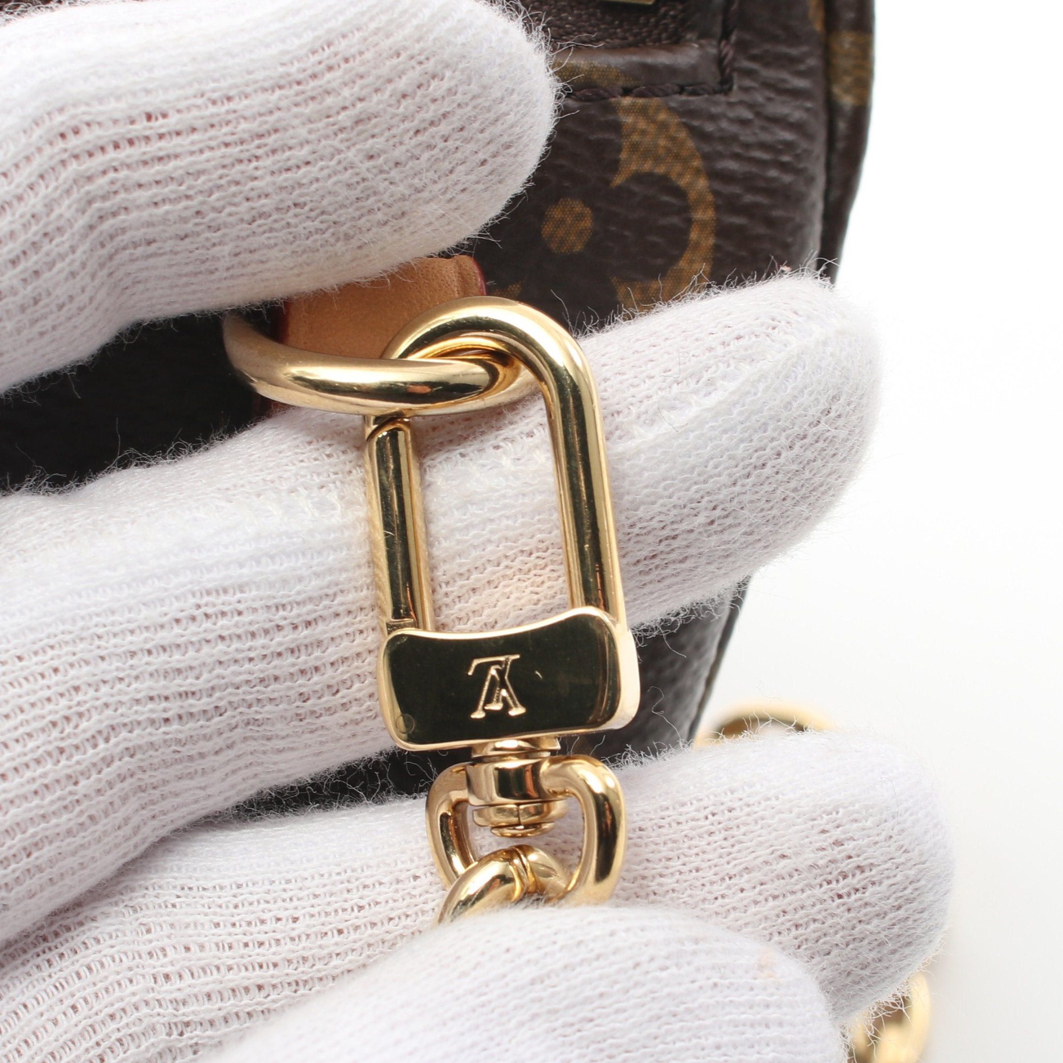 Louis Vuitton Louis Vuitton Mini Bum Bag Monogram Chain Handbag Leather Brown Size ONE SIZE - 6 Thumbnail