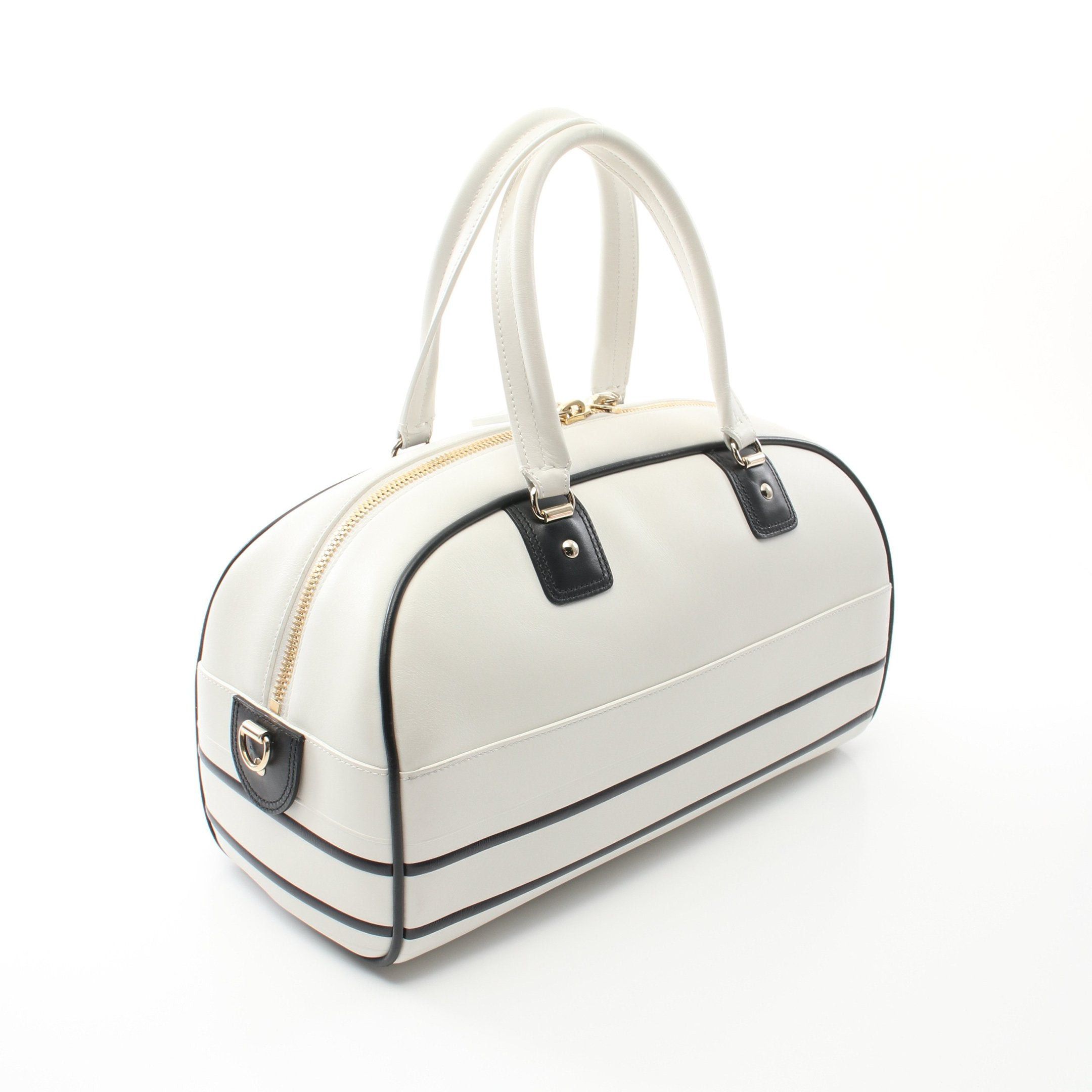 Dior Dior Dior Vibe Medium Bowling Bag Handbag Leather White Black Size ONE SIZE - 2 Thumbnail