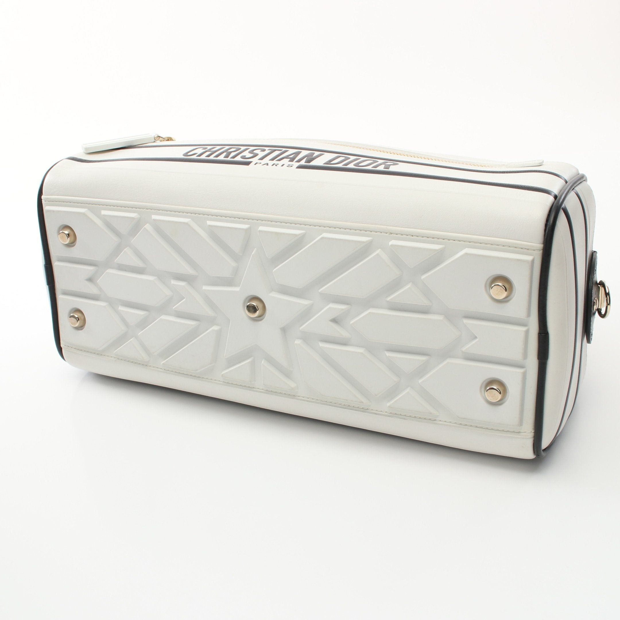 Dior Dior Dior Vibe Medium Bowling Bag Handbag Leather White Black Size ONE SIZE - 11 Thumbnail