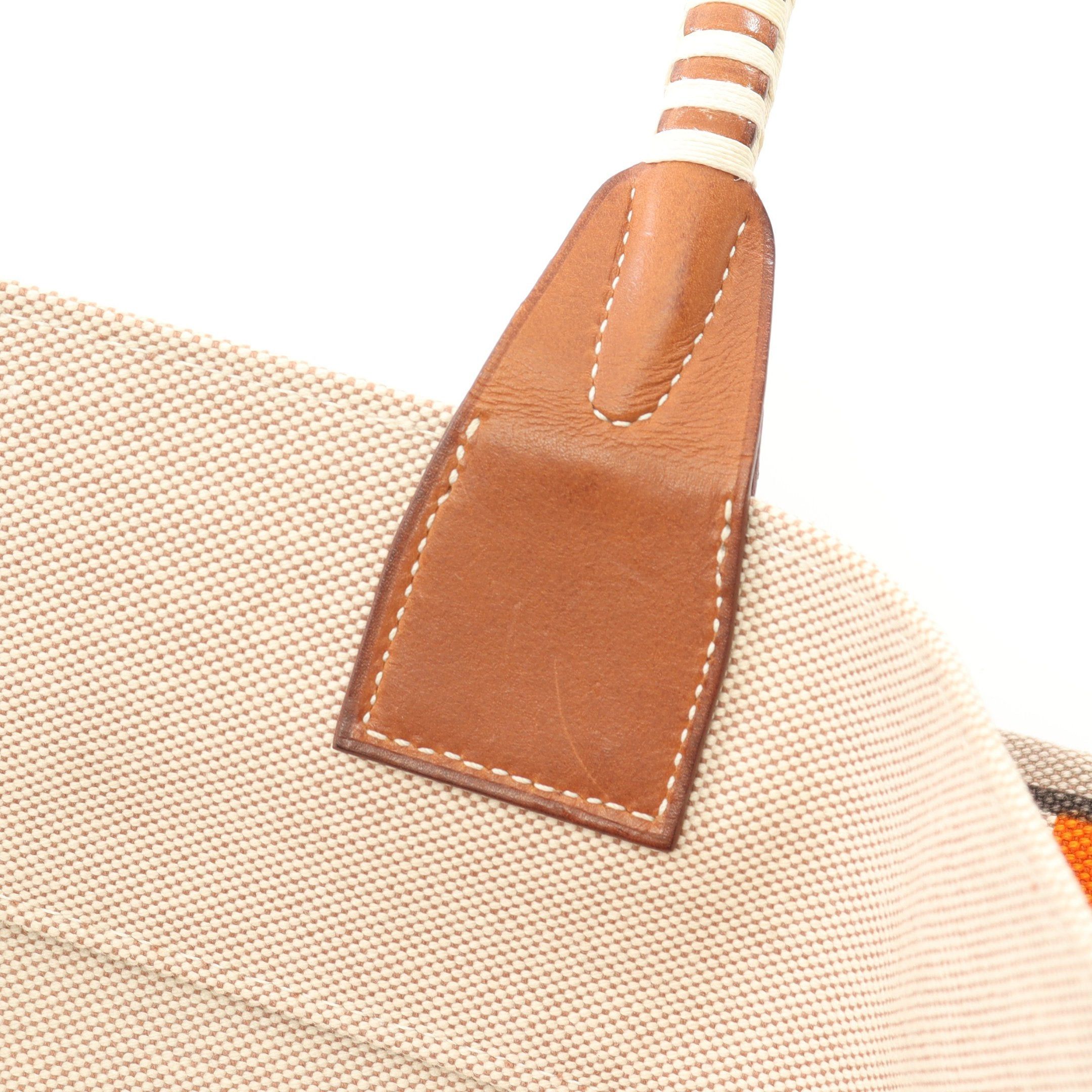 Hermes Hermes Steeple Large Handbag Tote Bag Toile Ash Straw Veau Barenia Beige Multicolor Stamp Size ONE SIZE - 6 Thumbnail