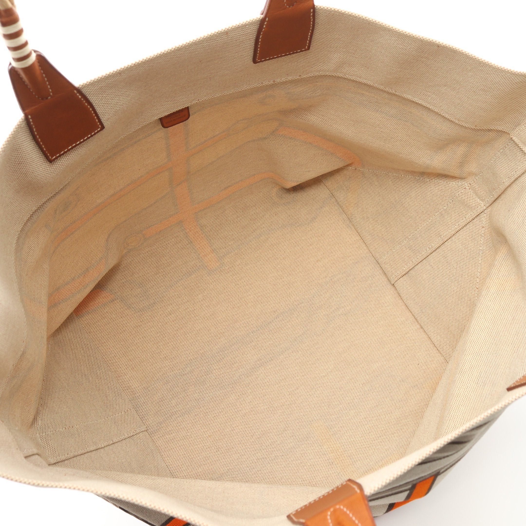 Hermes Hermes Steeple Large Handbag Tote Bag Toile Ash Straw Veau Barenia Beige Multicolor Stamp Size ONE SIZE - 3 Thumbnail