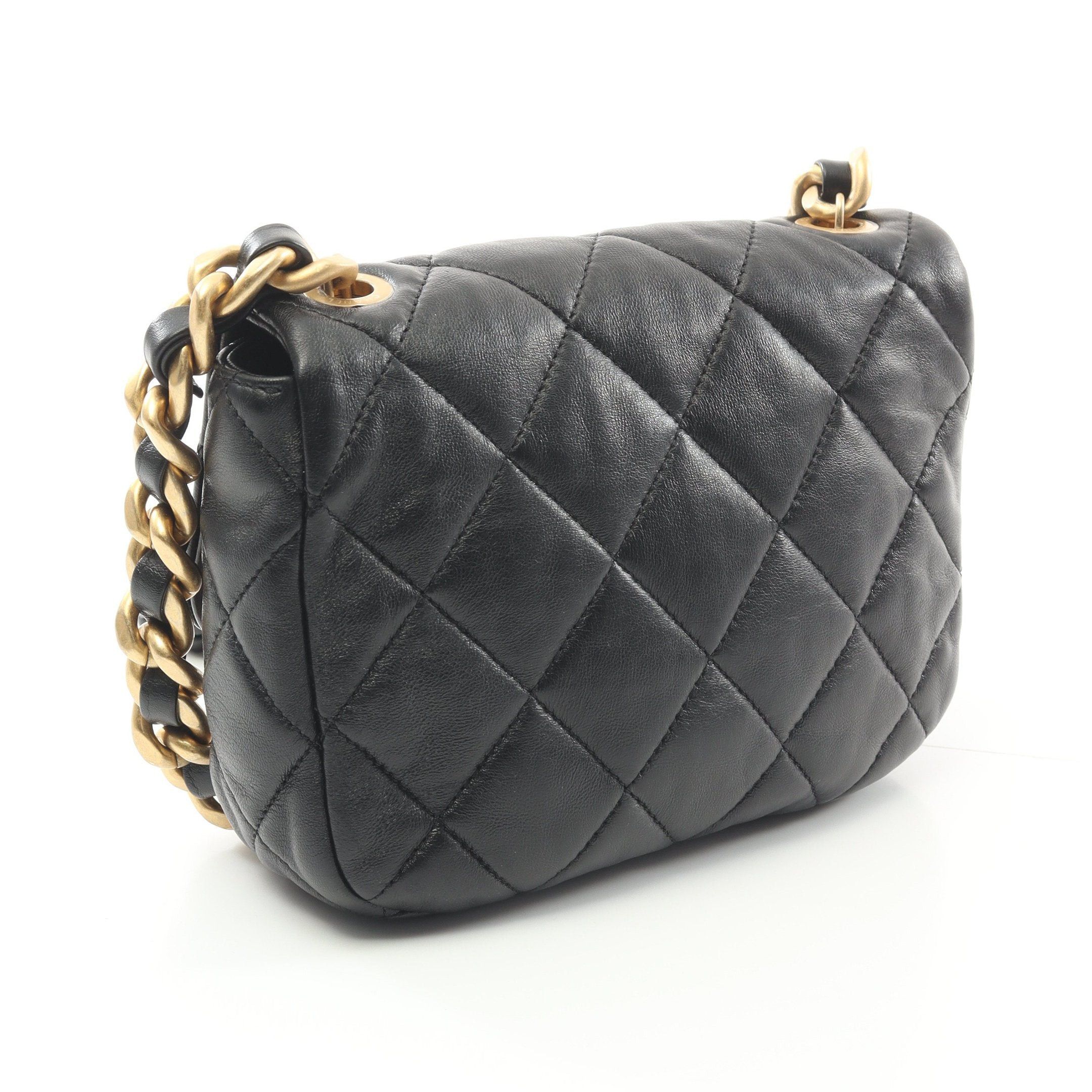 Chanel Chanel Mini Matelasse Chain Shoulder Bag Leather Black Combination Metal Fittings Size ONE SIZE - 2 Thumbnail