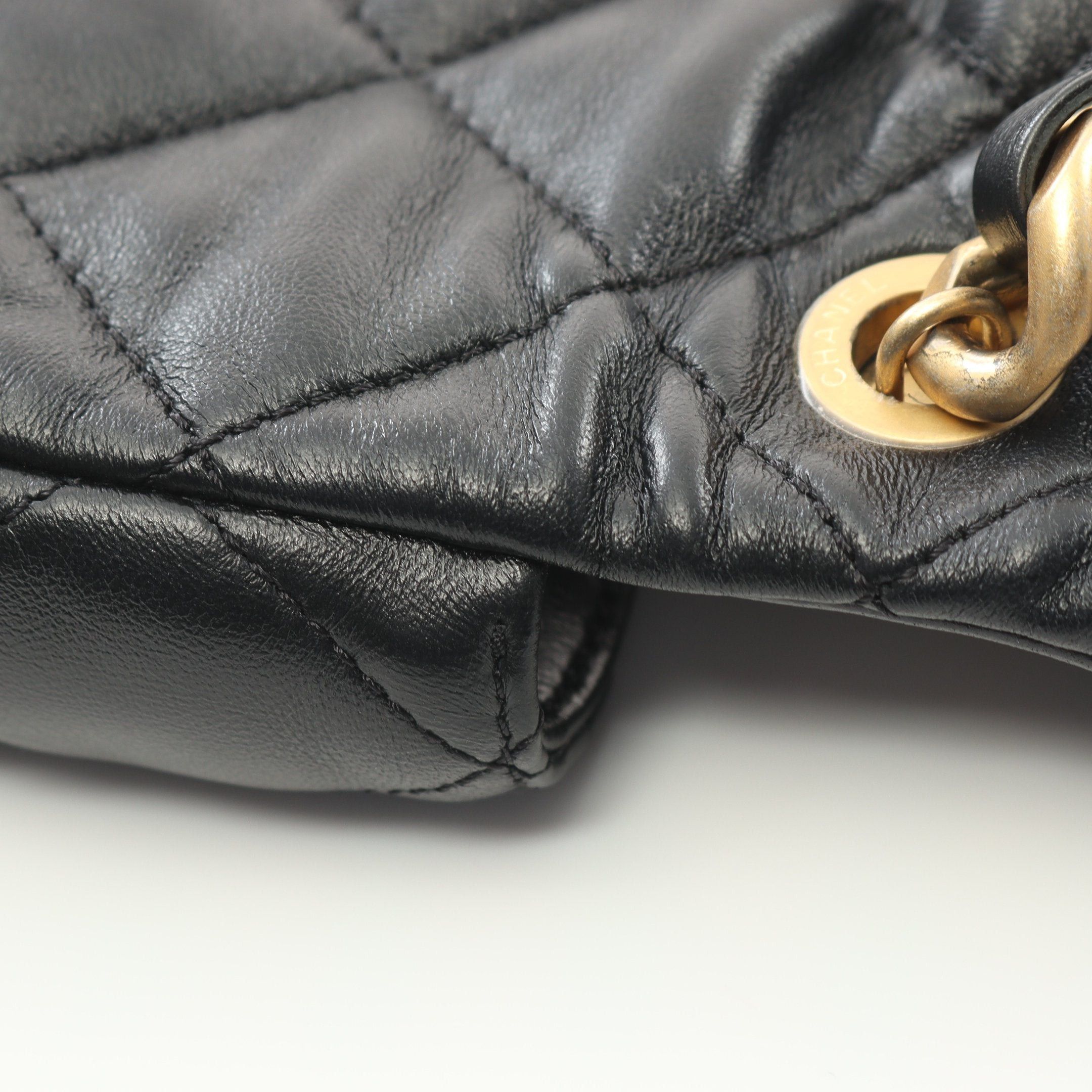 Chanel Chanel Mini Matelasse Chain Shoulder Bag Leather Black Combination Metal Fittings Size ONE SIZE - 7 Thumbnail