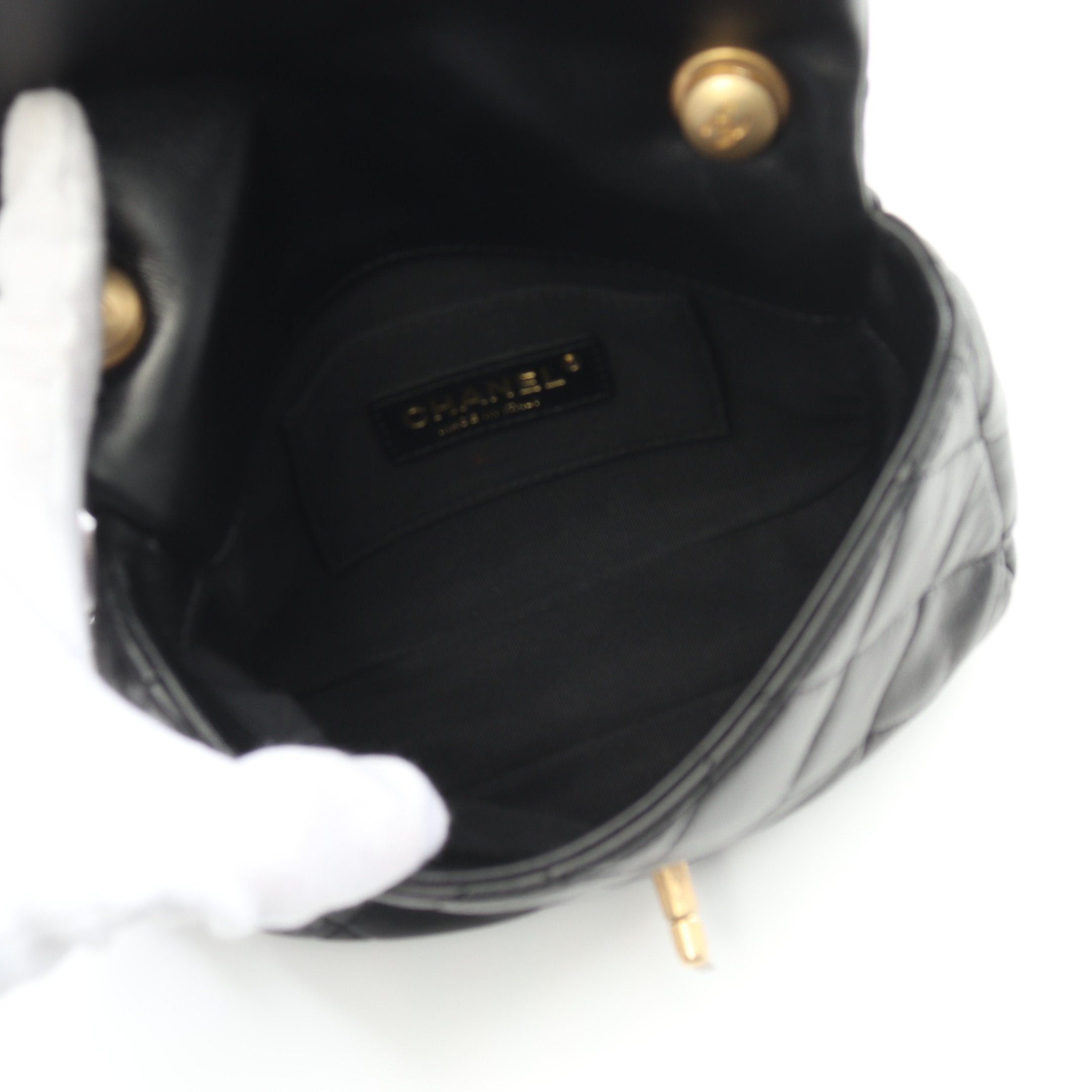 Chanel Chanel Mini Matelasse Chain Shoulder Bag Leather Black Combination Metal Fittings Size ONE SIZE - 3 Thumbnail